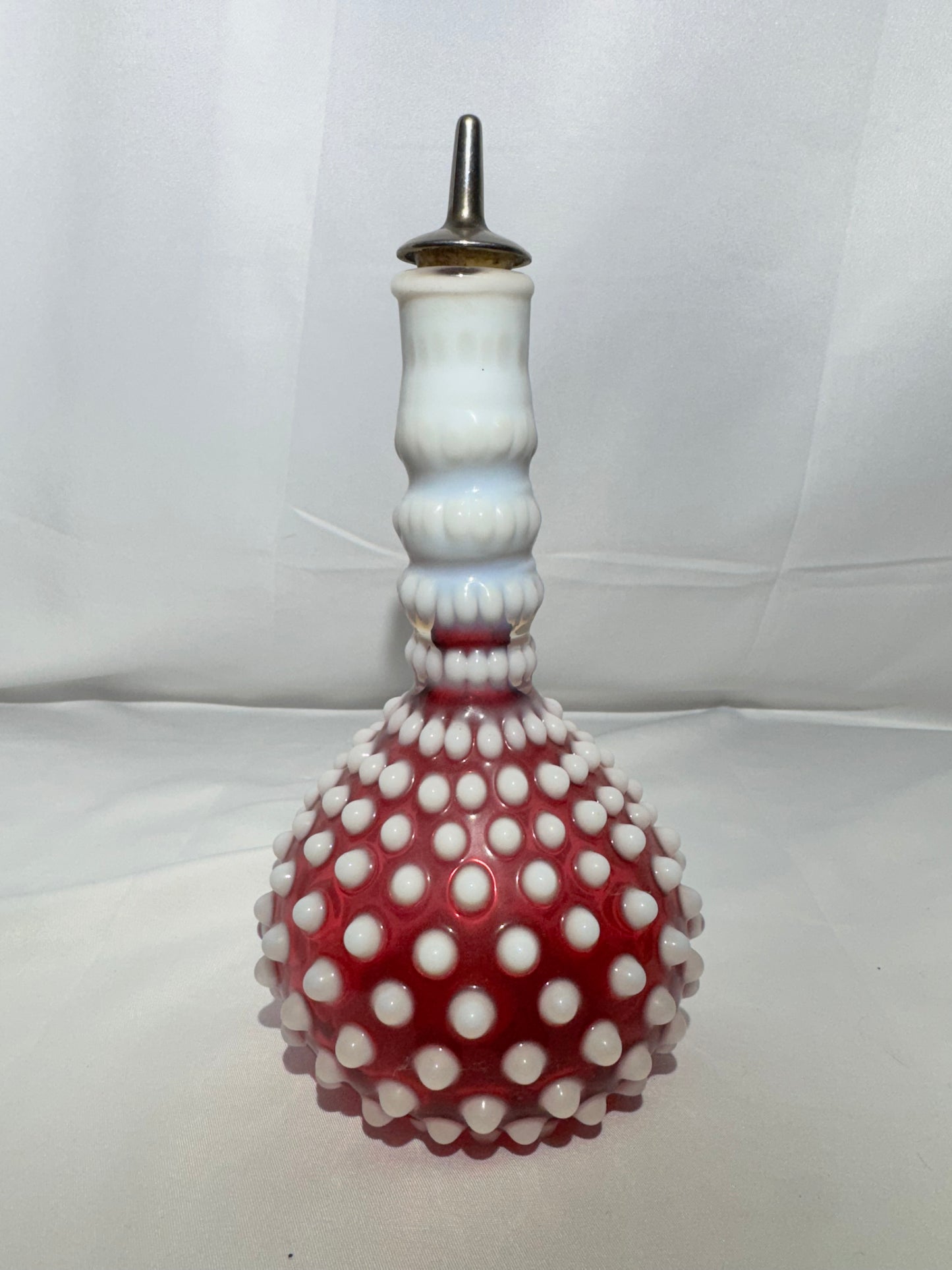 Vintage Cranberry Opalescent Hobnail Glass Bottle – Barber Bottle