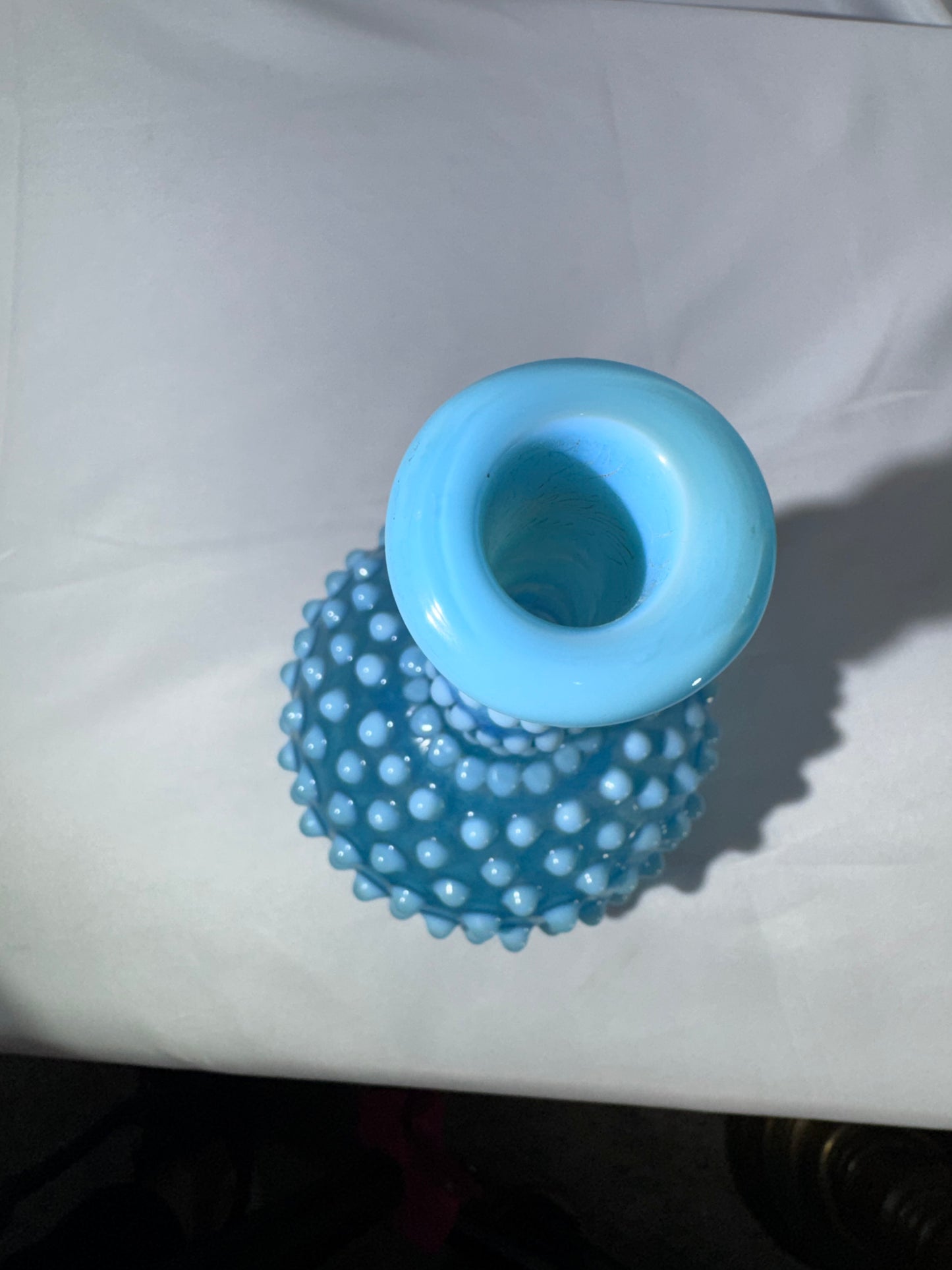Antique Hobbs, Brockunier & Co. Blue Opalescent Hobnail Barber Bottle – c. 1880s