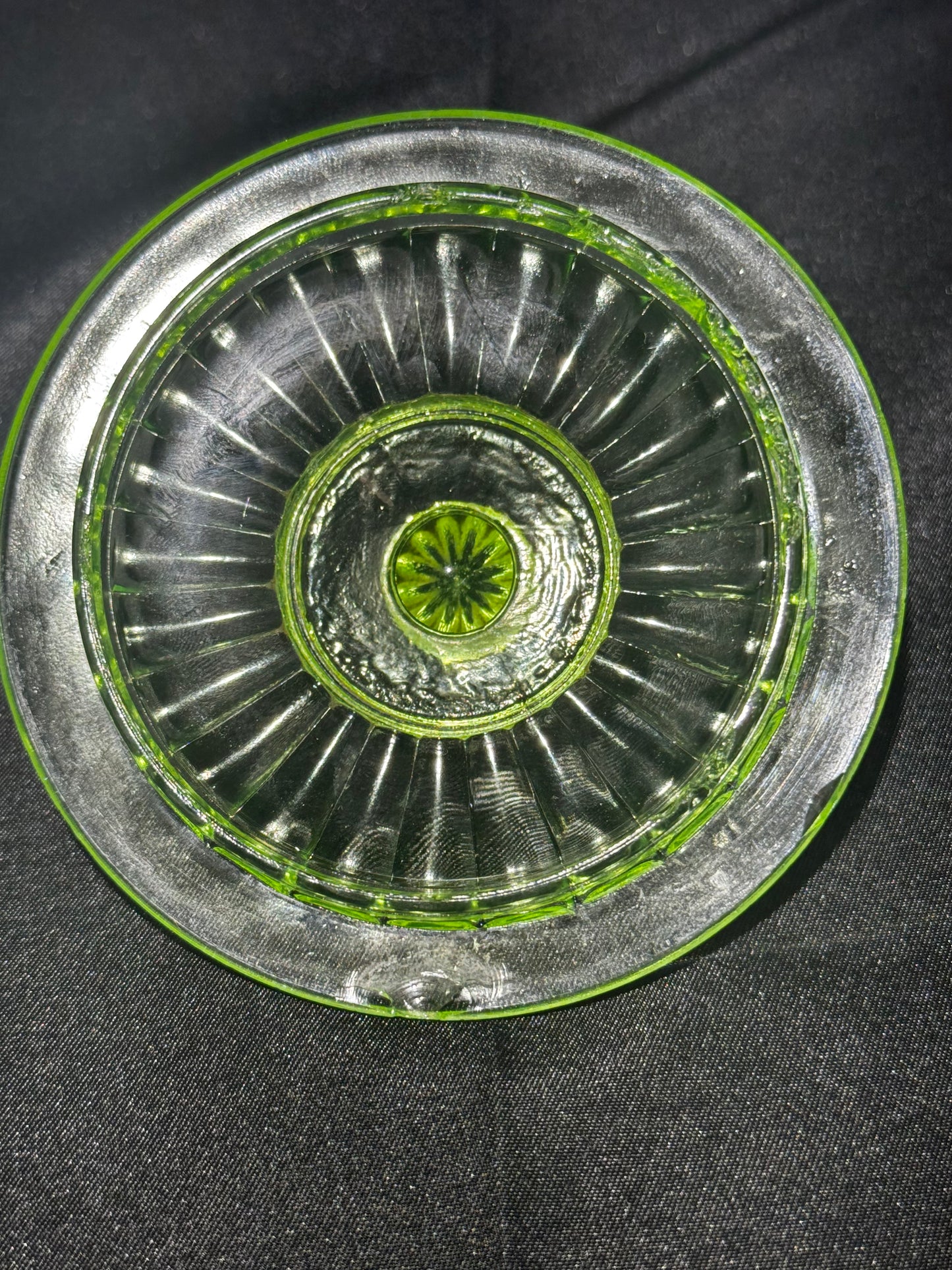 Vintage 1930s Anchor Hocking Uranium Glass “SUGAR” Canister with Original Lid