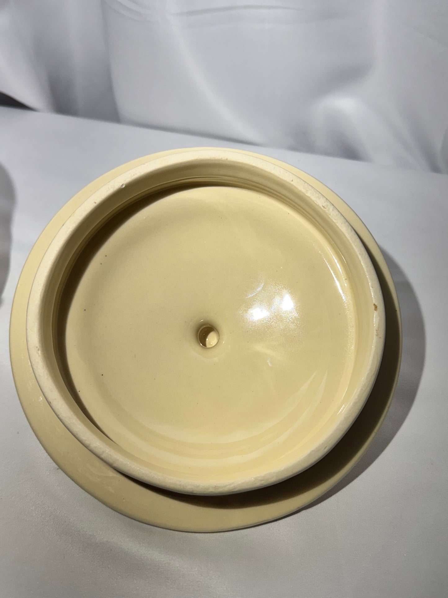 Vintage Nelson McCoy Pottery Stonecraft Covered Casserole Dish – Pink & Blue Stripes – USA-120