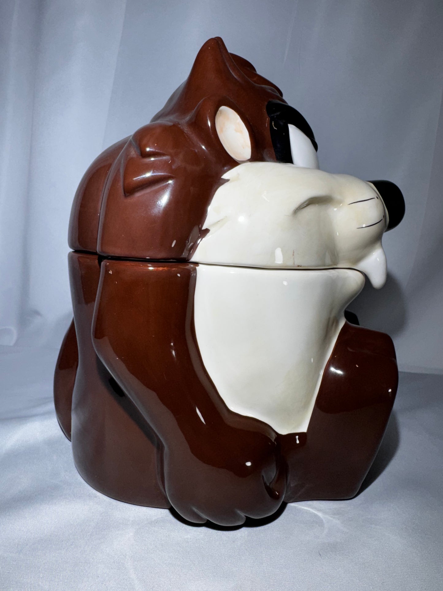 Warner Bros Taz Cookie Jar Canister 1995 Looney Tunes 9.5” Airtight Lid Vintage