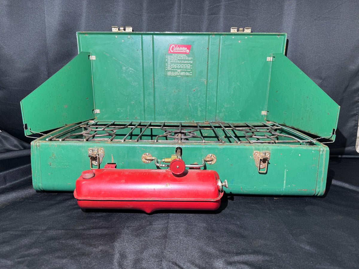 Vintage 1974 Coleman Model 426D Three-Burner Camp Stove - Untested