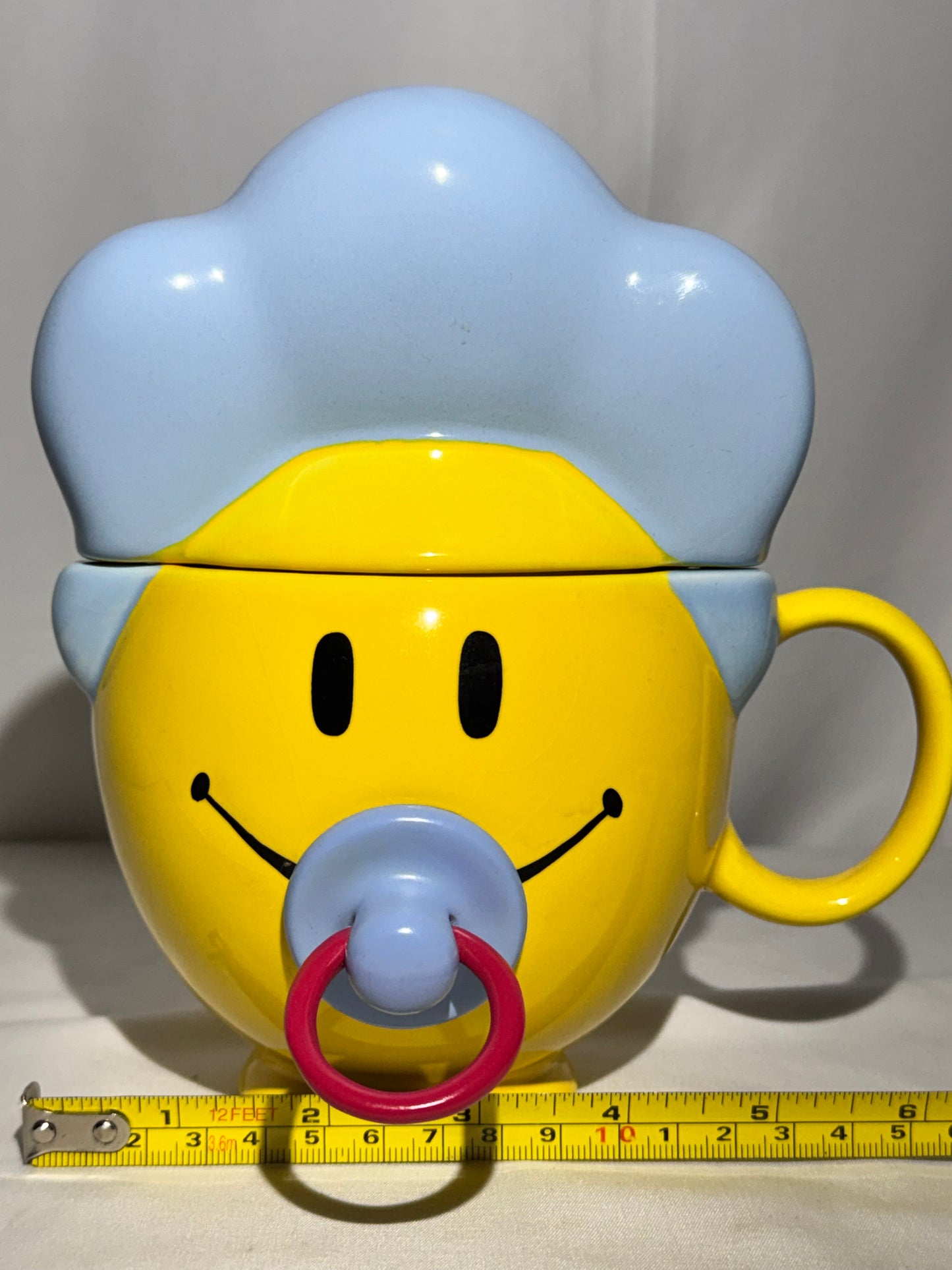 Teleflora Smiley Face Baby Ceramic Mug with Lid – “Happy Baby Boy” Collectible