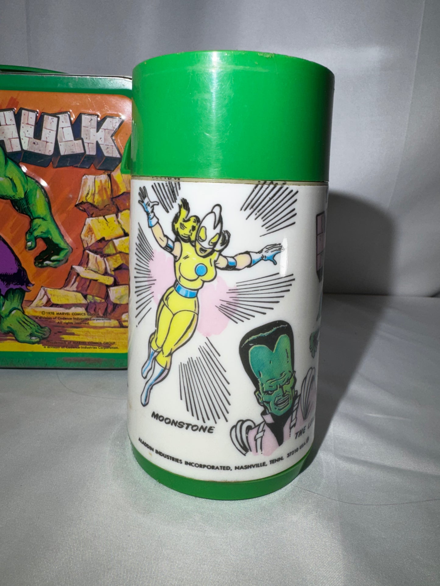1978 Incredible Hulk Metal Lunchbox & Thermos Set Aladdin Vintage Marvel Comic