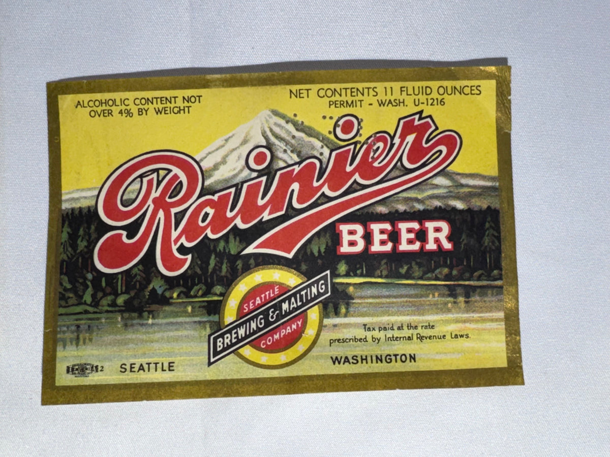 Vintage Beer Labels – Alaskan, El Rey, Rainier, Old Frisco, Tahoe & Victory – 7-Piece Collection