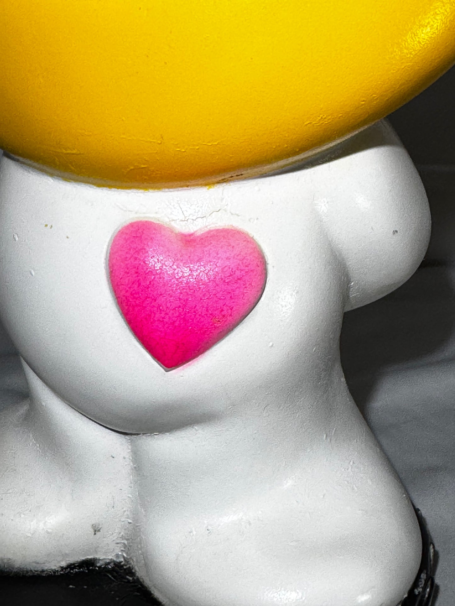 Vintage 1971 Play Pal Plastics Yellow Smiley Face Coin Bank 11” Blow Mold Heart