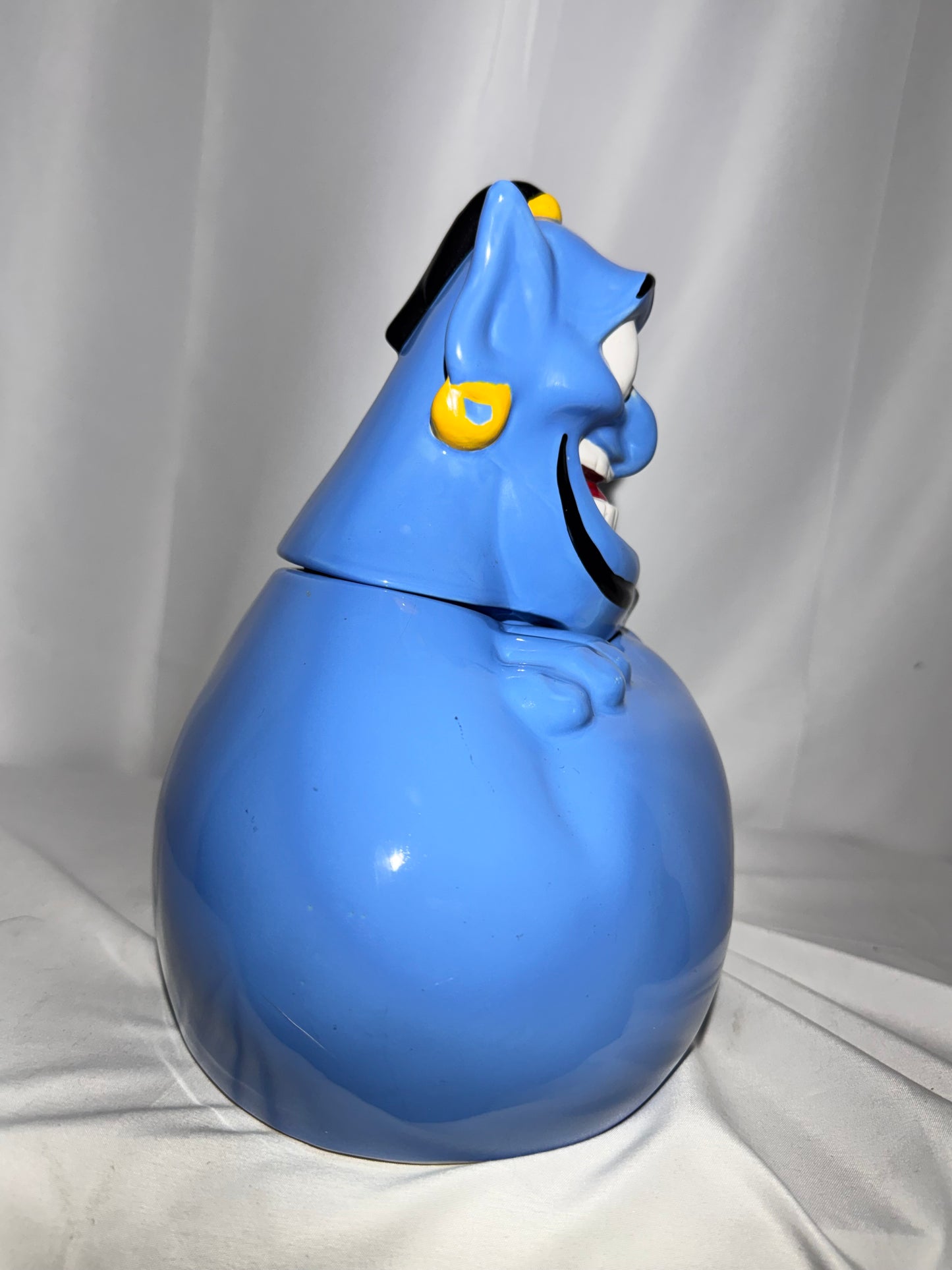 Vintage Disney Aladdin Genie Ceramic Cookie Jar Bust Thailand 10”