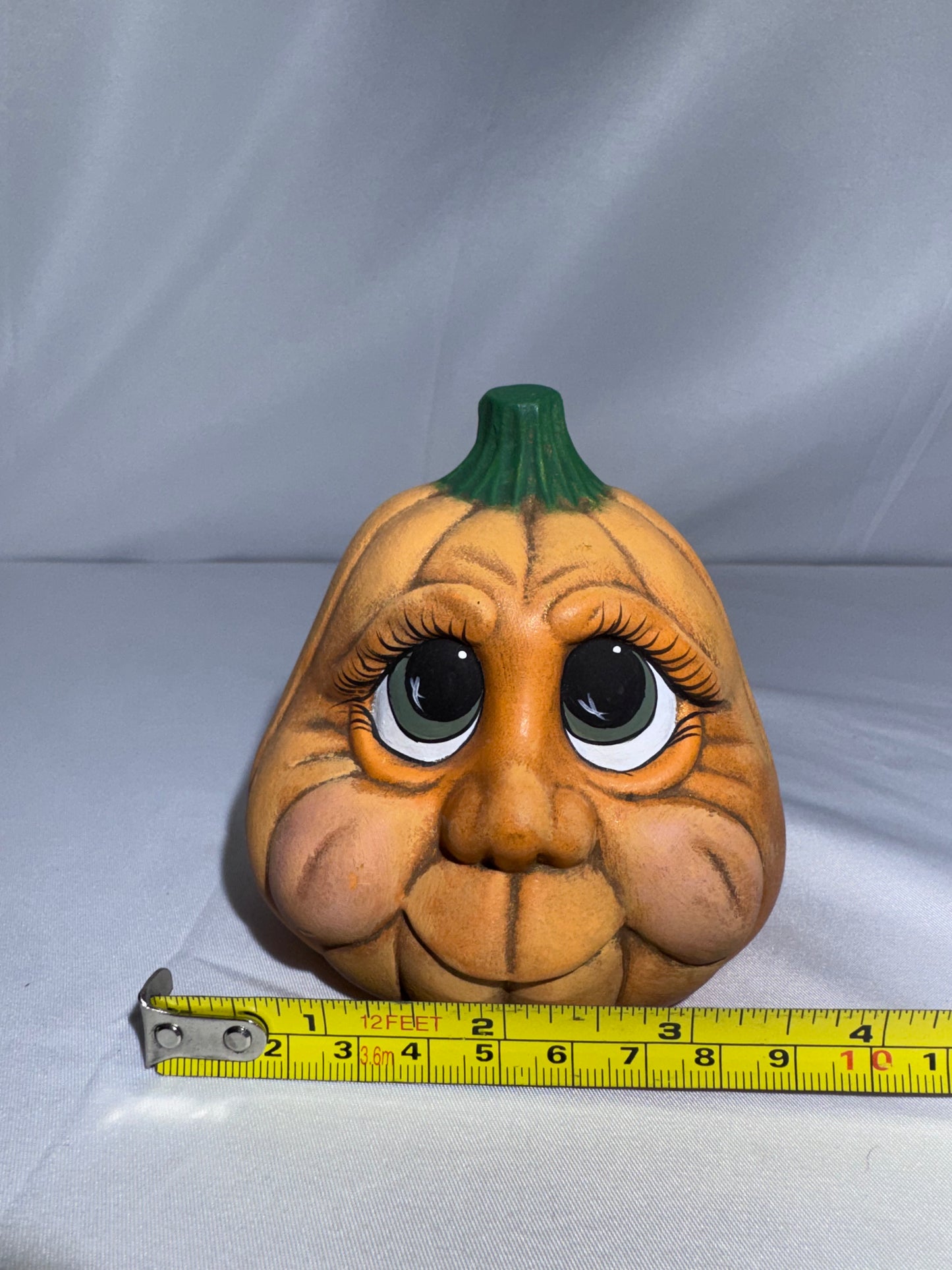 Vintage Hand-Painted Ceramic Pumpkin Figurine – Baby Face – CB 2000