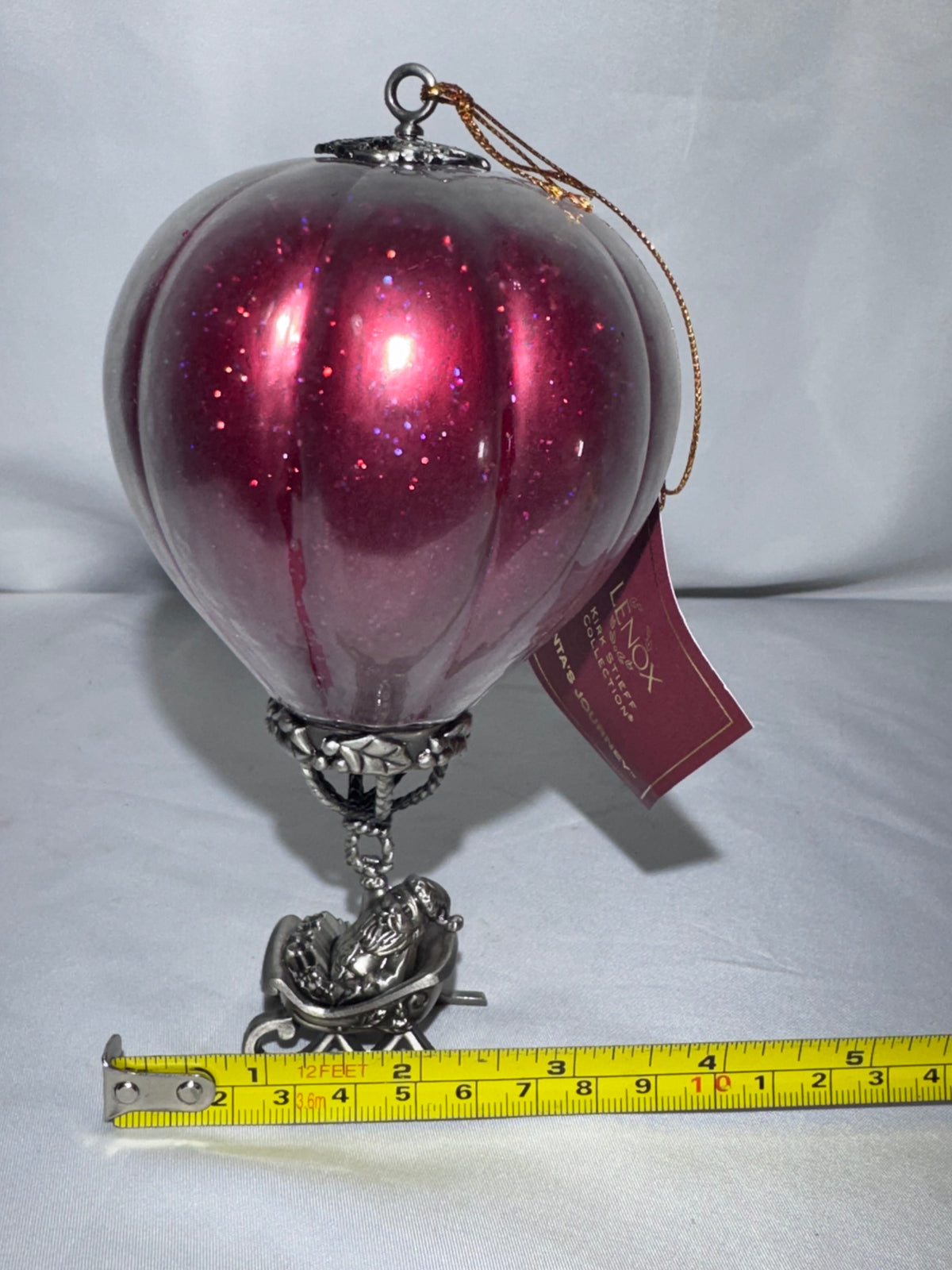 Lenox Kirk Stieff Collection – Santa’s Journey Hot Air Balloon Christmas Ornament – 1998 First in Series