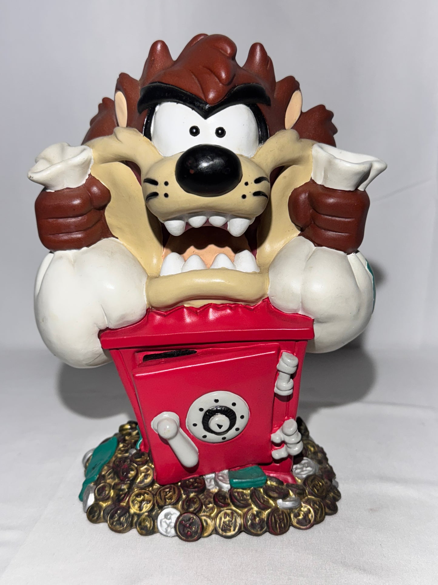 1997 Warner Brothers Taz Piggy Bank – Money Bags & Safe looney Tunes