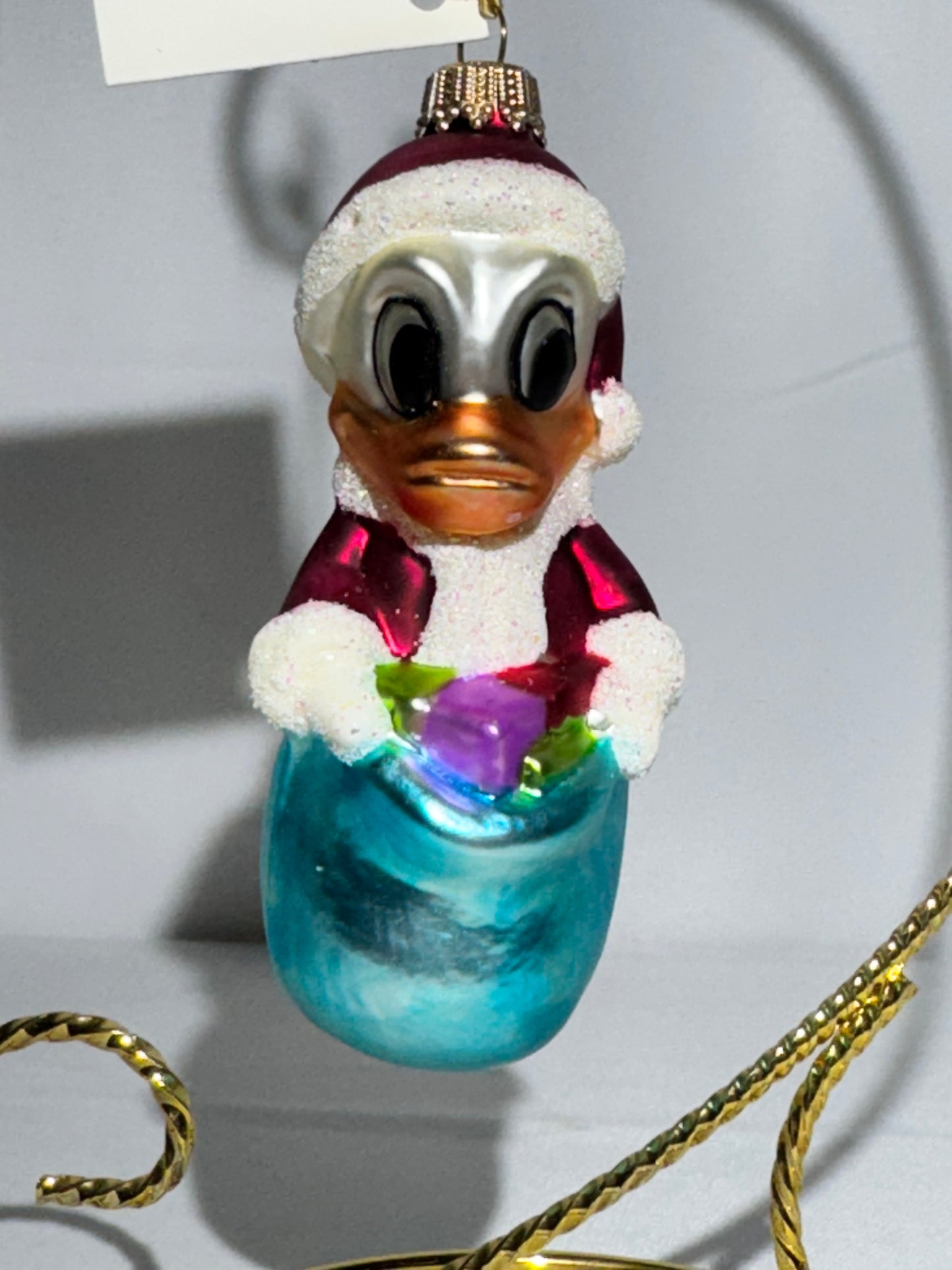 Donald Duck Santa Christmas Ornament – Dresden Dove Collection – Larry Fraga – Hand Blown & Hand Painted
