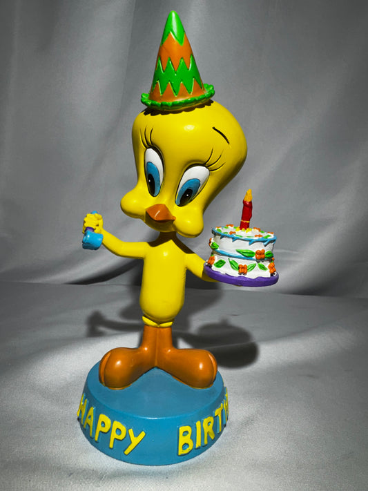 1995 Warner Bros. Studio Store Exclusive Tweety Bird Happy Birthday Bobble Head