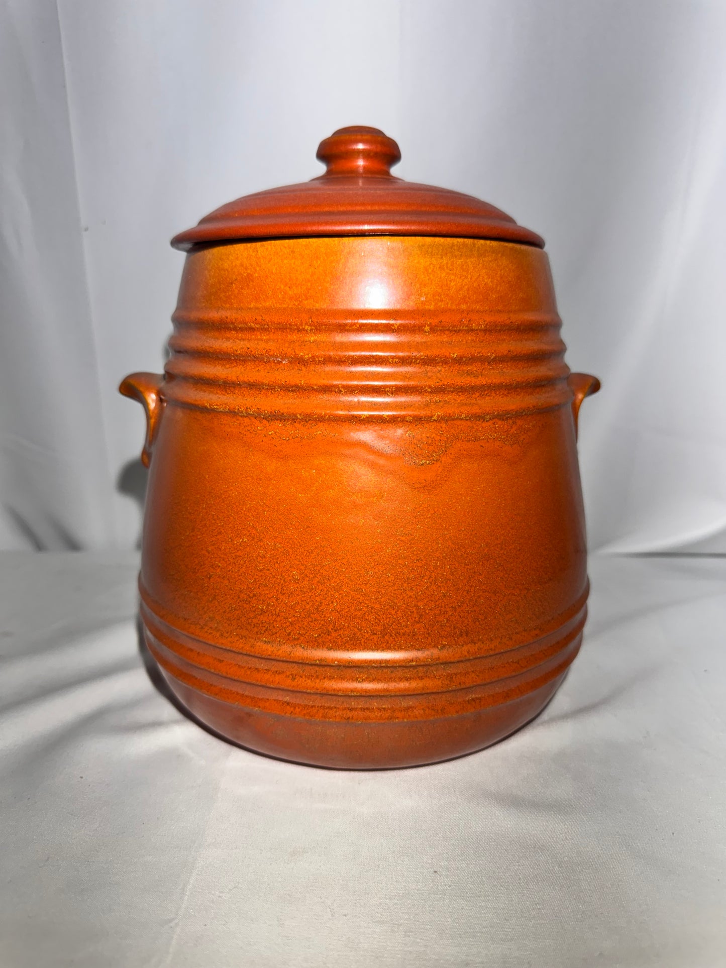 Amber Ringware Large Canister with Lid