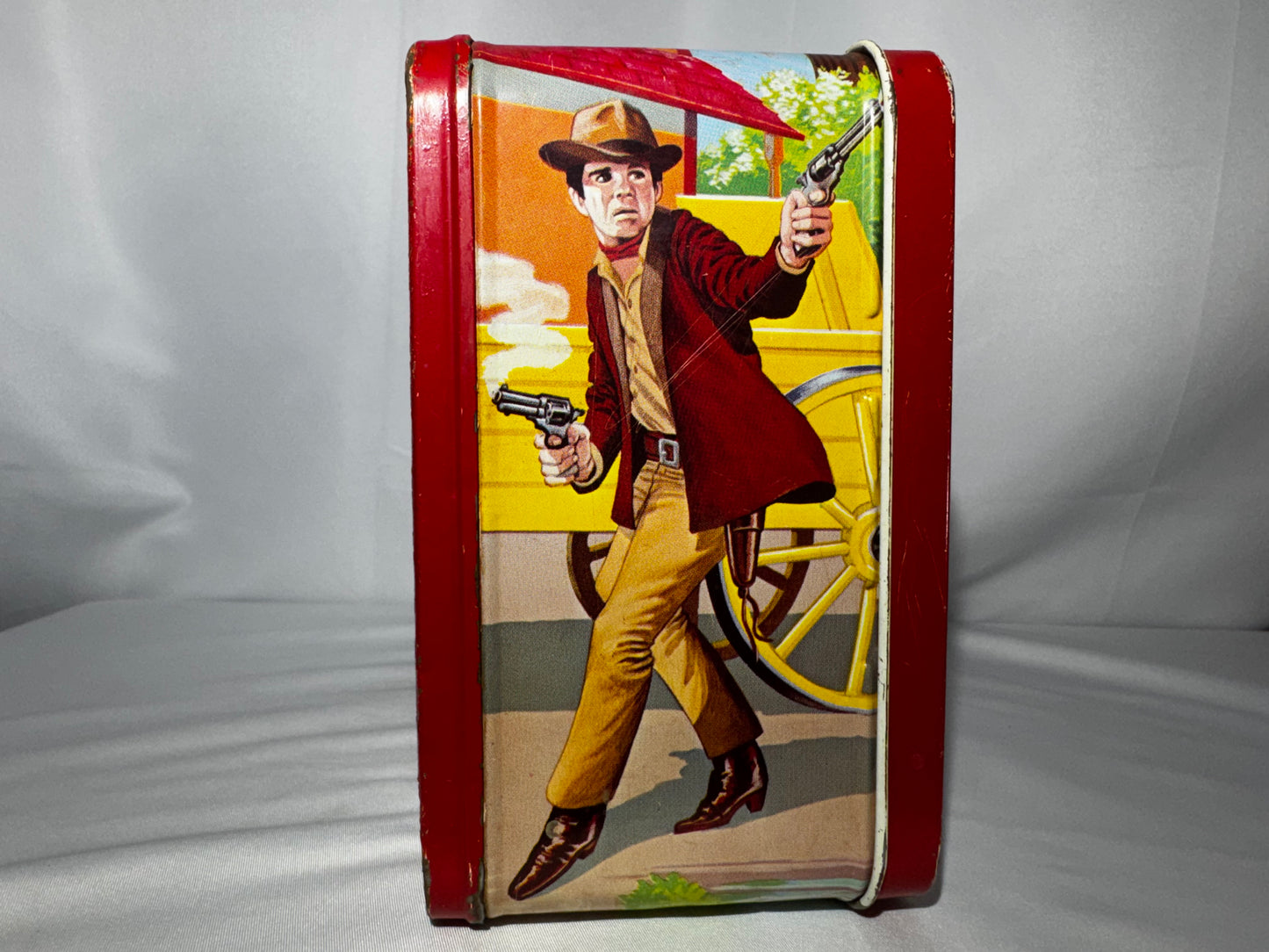 Vintage 1968 The Guns of Will Sonnett Metal Lunchbox – King-Seeley Thermos Co. Western TV Collectible no thermos