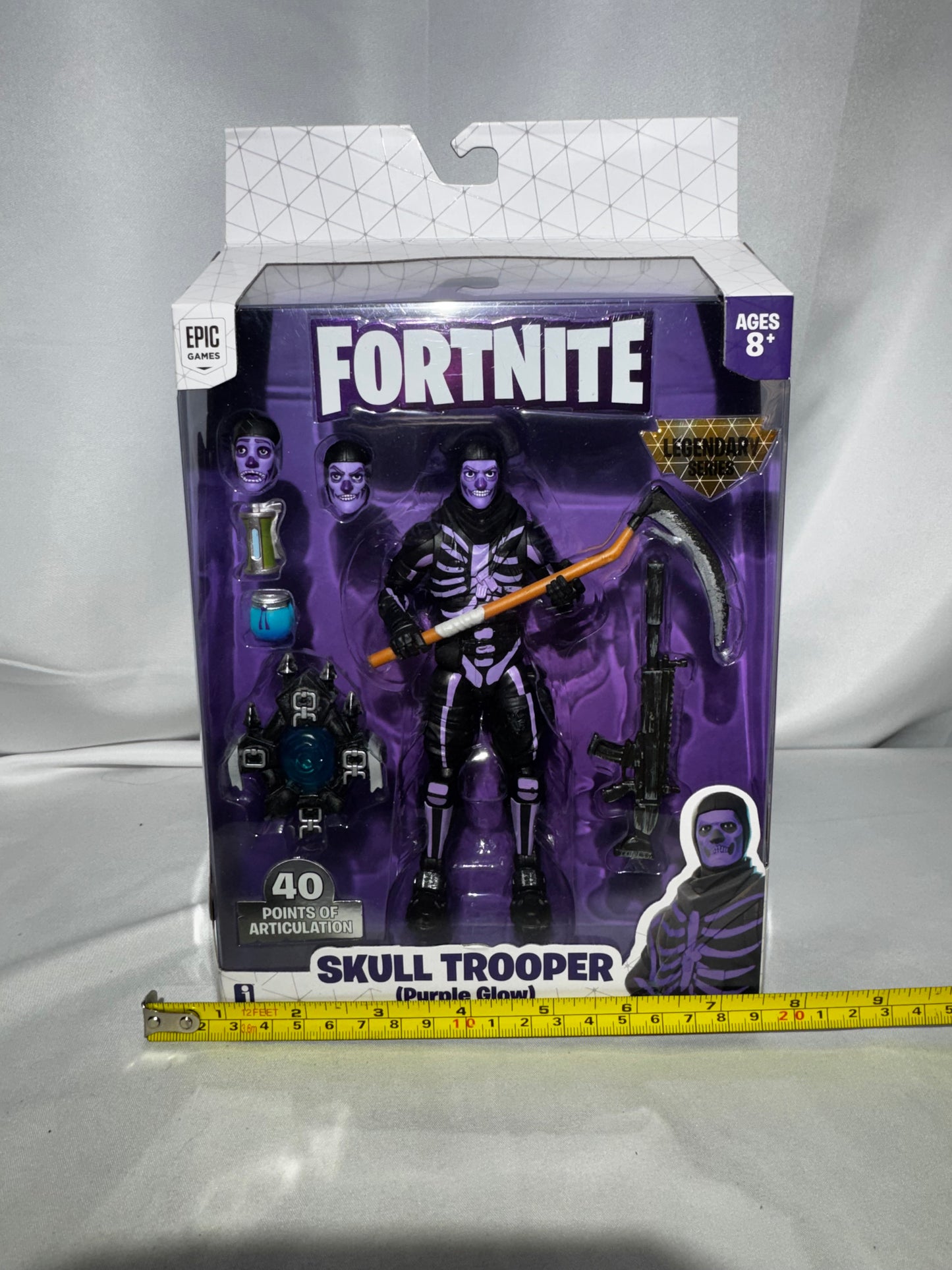 Fortnite Skull Trooper Purple Glow Legendary Series Figure 88 Pc 40 Articulation