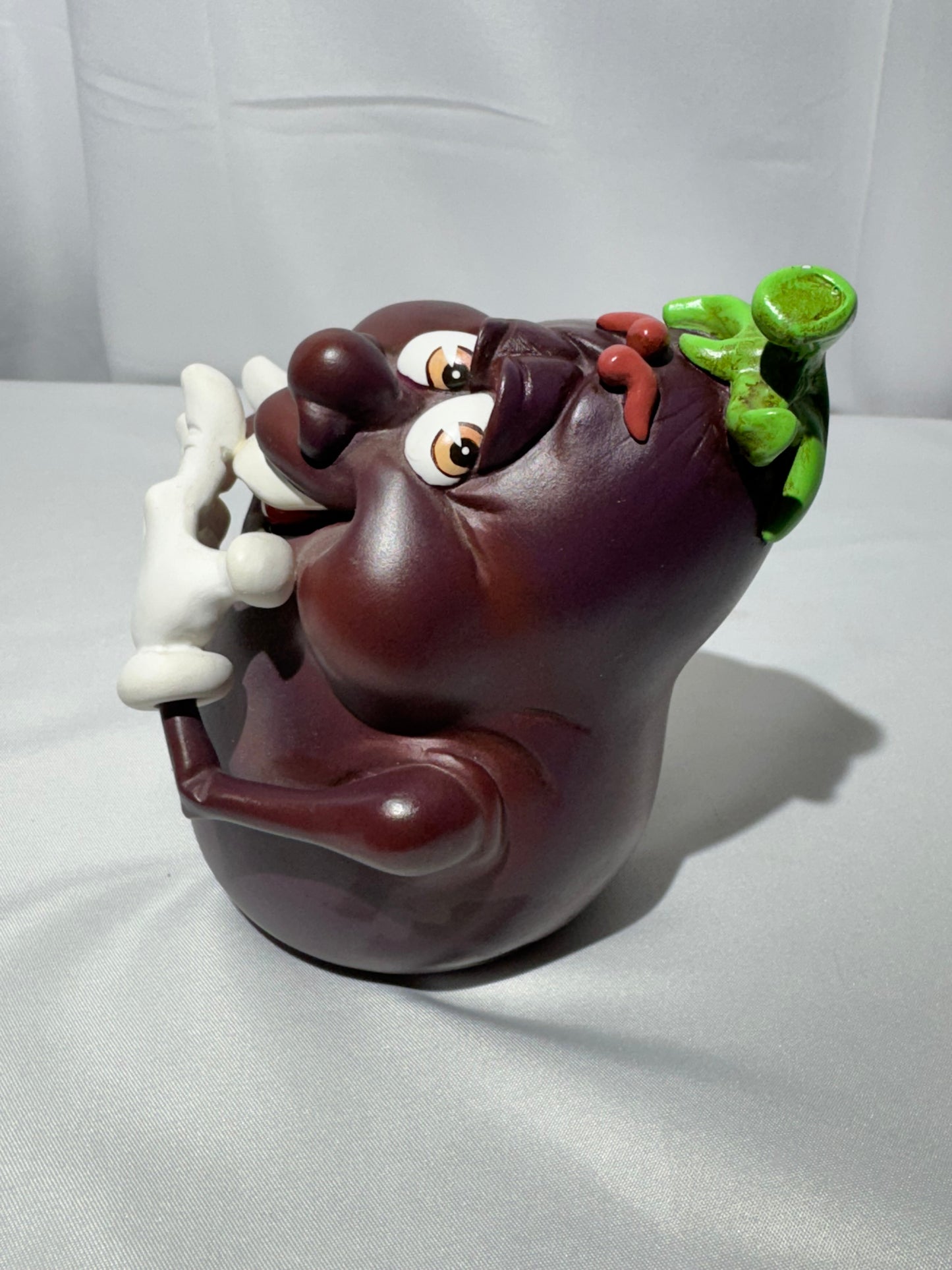 Vintage Giggling Groceries Eggplant Ceramic Figurine