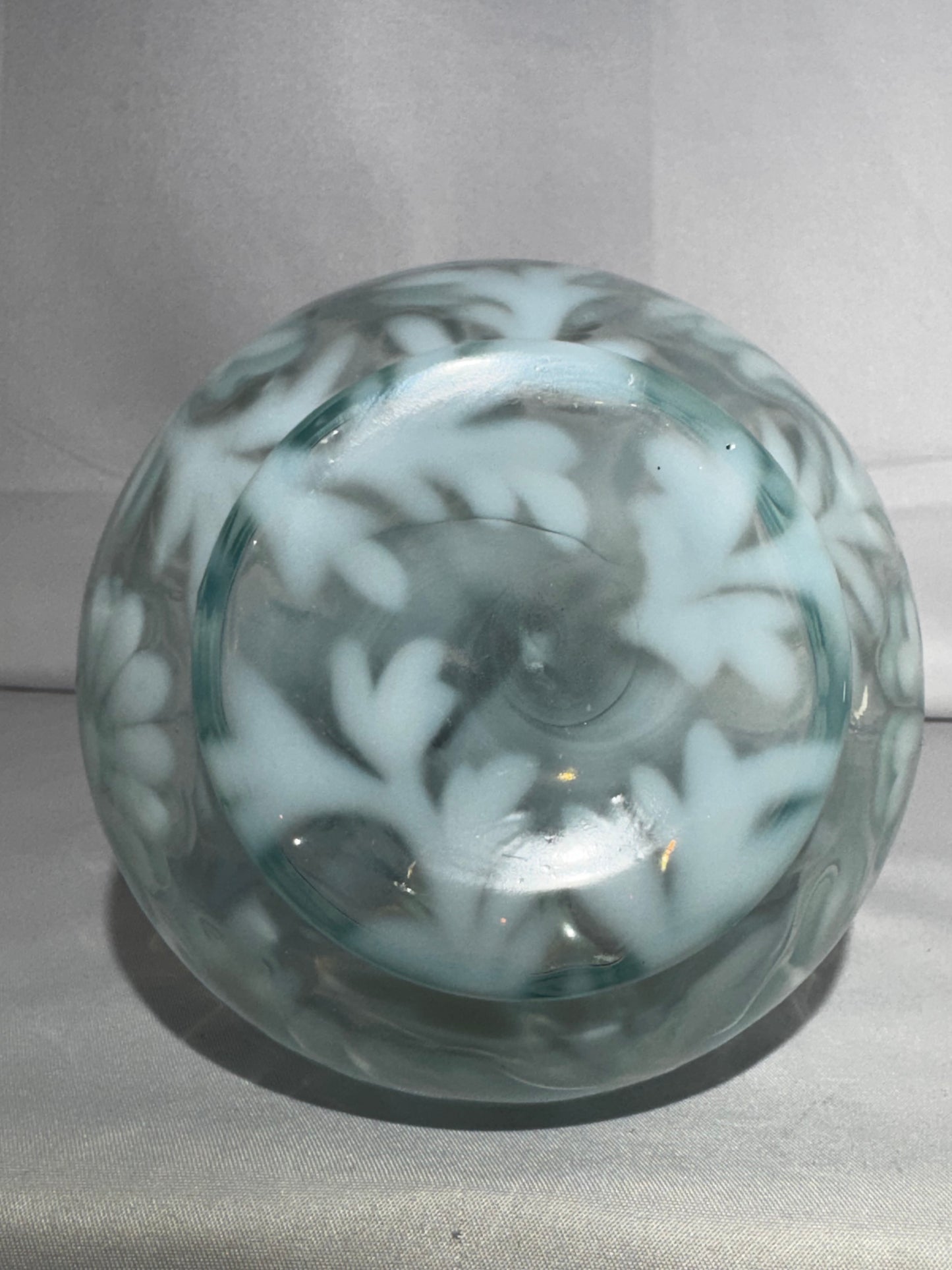 Antique Blue Opalescent Daisy & Fern Barber Bottle EAPG Glass 7.5”