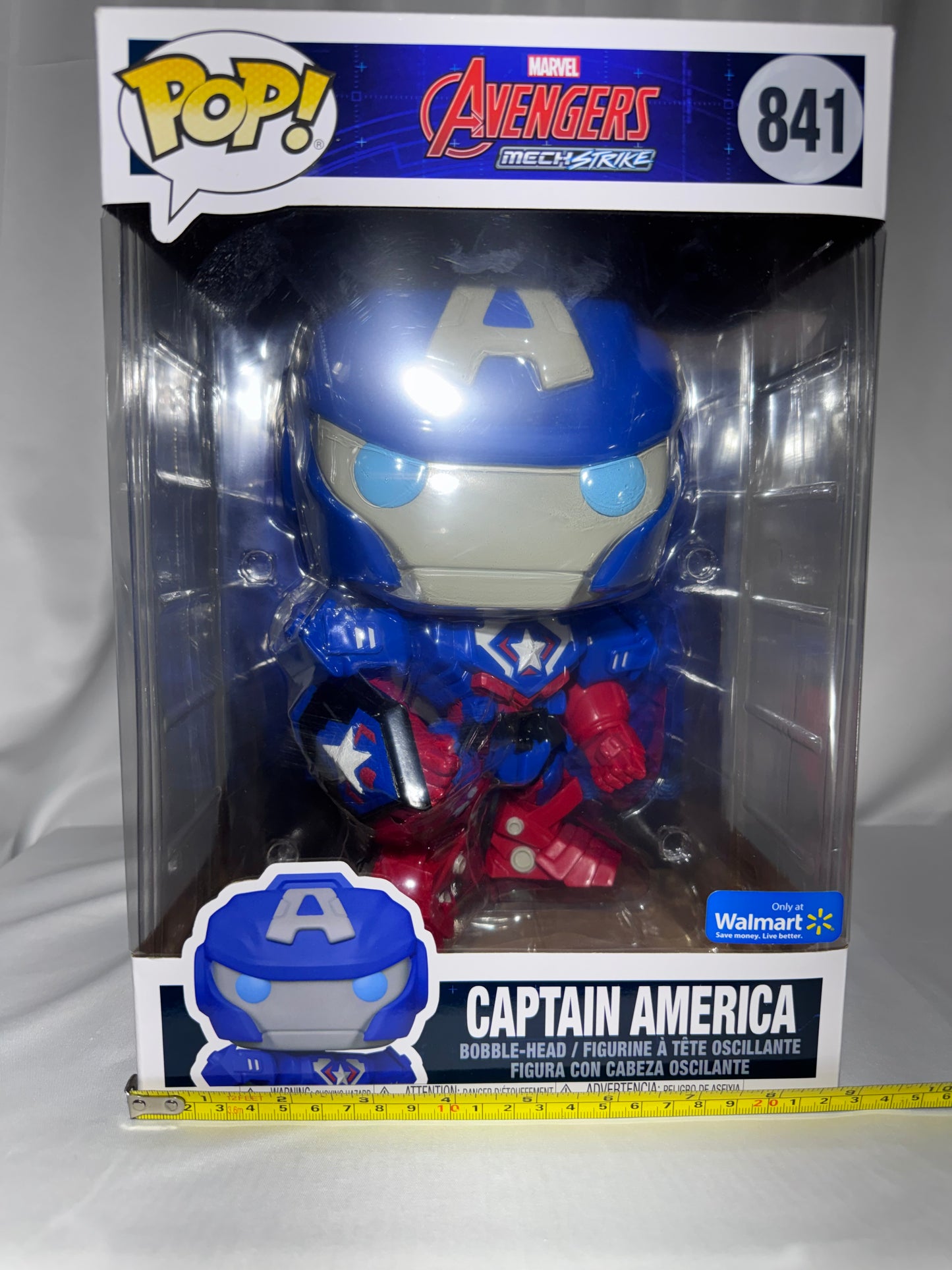 Funko POP! Jumbo Marvel Avengers Mech Strike Captain America #841 Walmart Exclusive