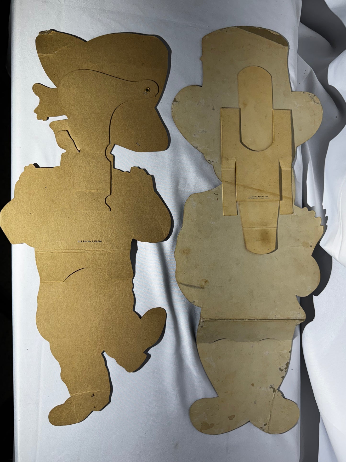 Vintage 1930s Charlie McCarthy & Mortimer Snerd Die Cut Cardboard Advertising Figures 21”