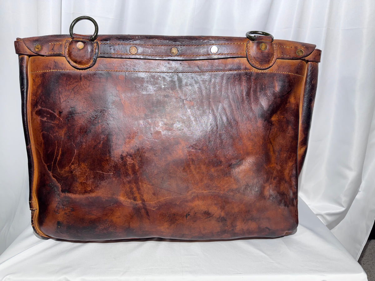 Vintage WWII-Era U.S. Mail Leather Postal Carrier / Messenger Bag – Heavy-Duty Leather – Bona Allen