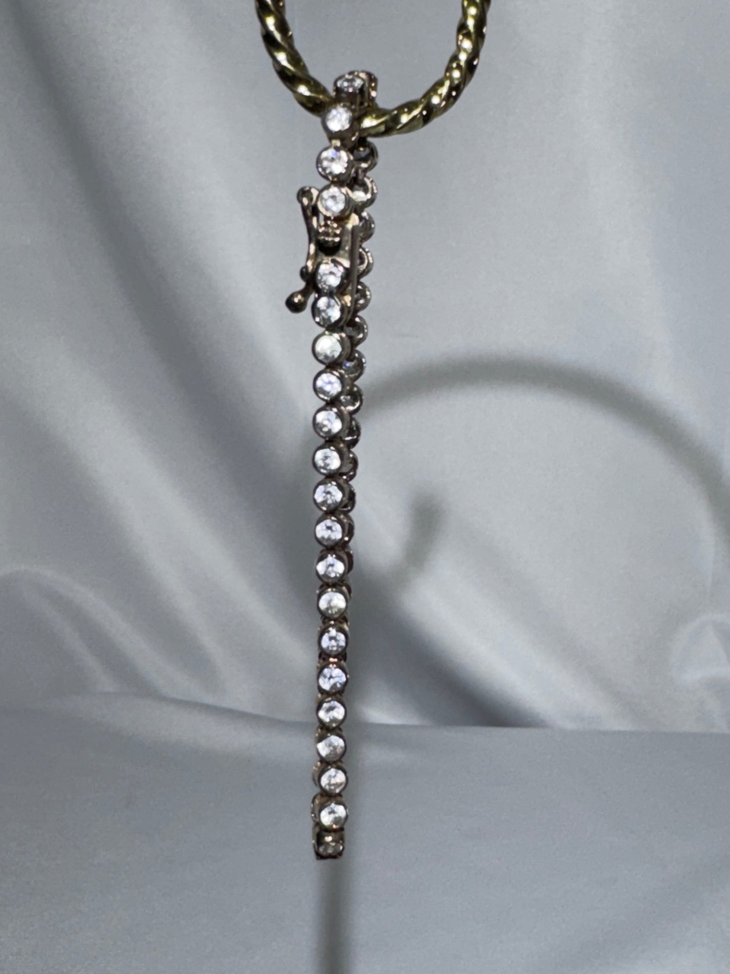 Vintage/Classic 925 Sterling Silver FAS Tennis Bracelet – Clear Round Stones – Box Clasp