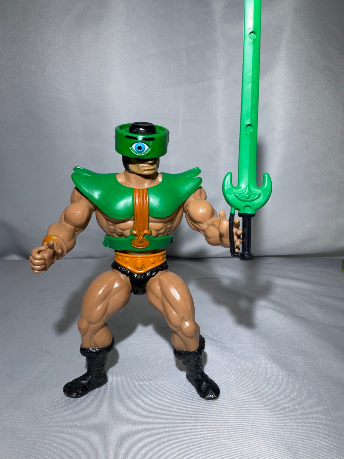 Vintage 1980s Mattel Masters of the Universe Tri-Klops Action Figure w/ Green Armor & Sword