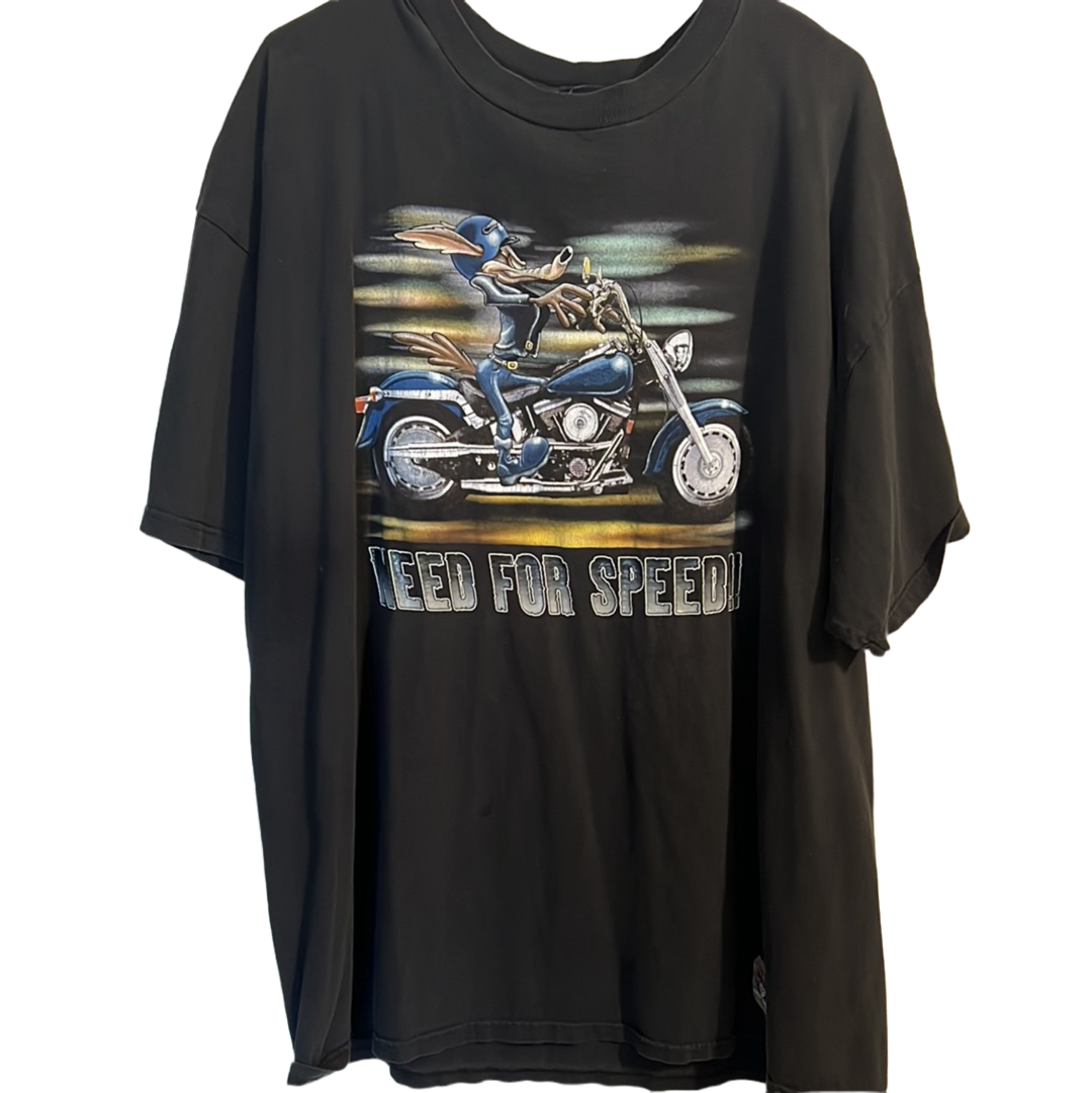 Wile E Coyote riding a Harley-Davidson T-shirt