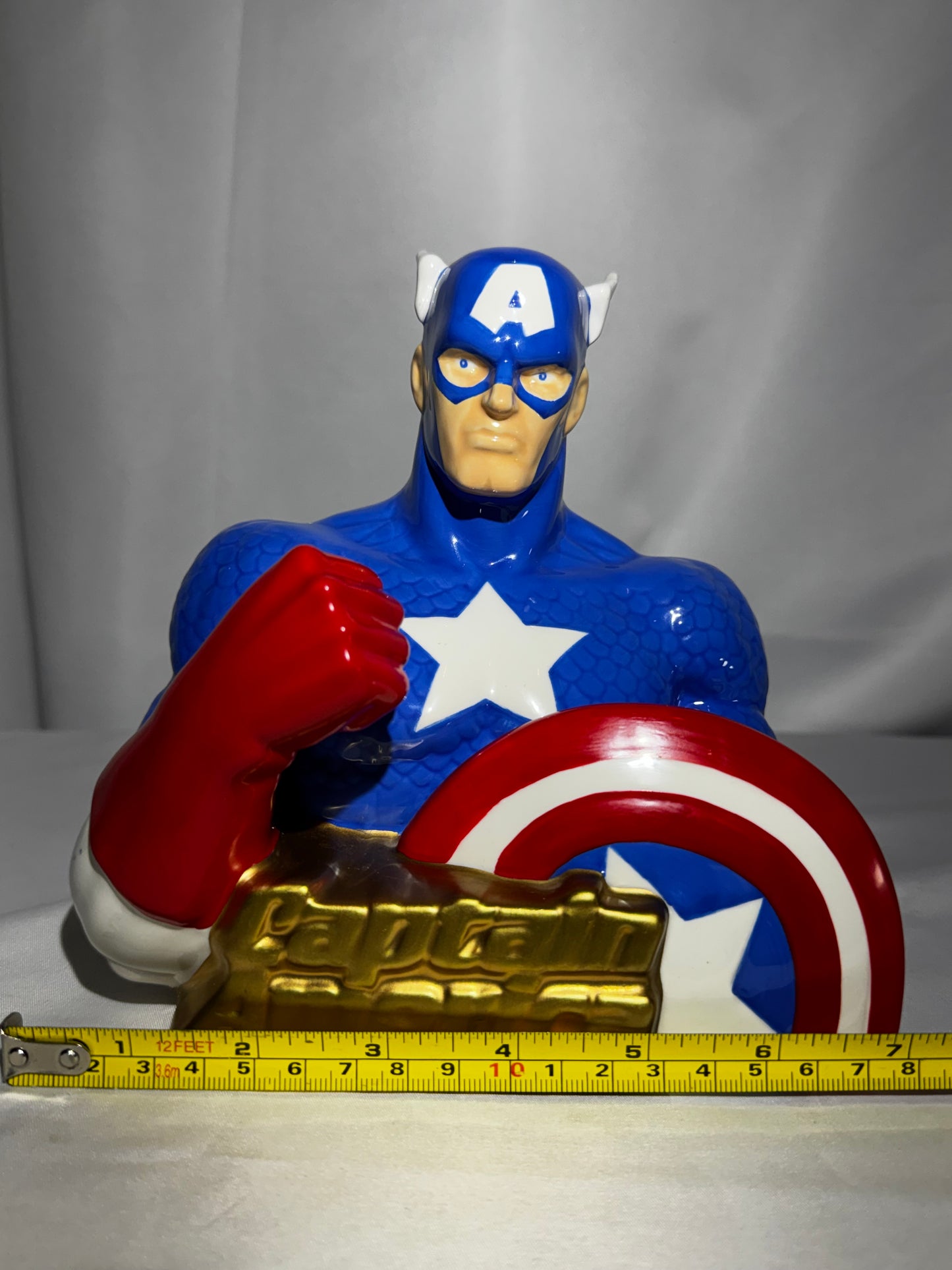 1998 Star Jars Captain America Ceramic Bank LE #653/1500 w/ Box & Stopper Marvel
