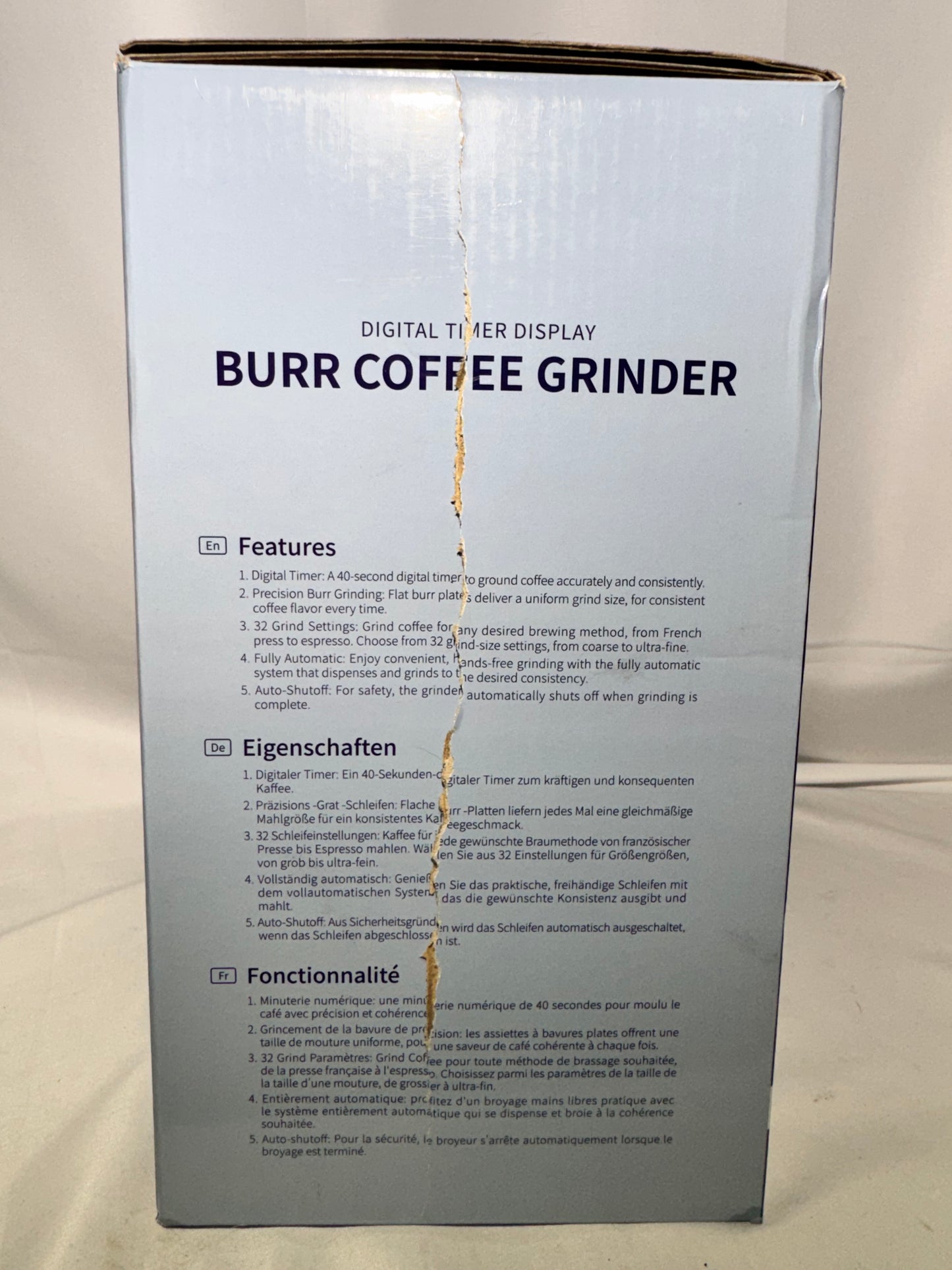 Shardor Electric Burr Coffee Grinder – Model CG836B (Previously Owned)