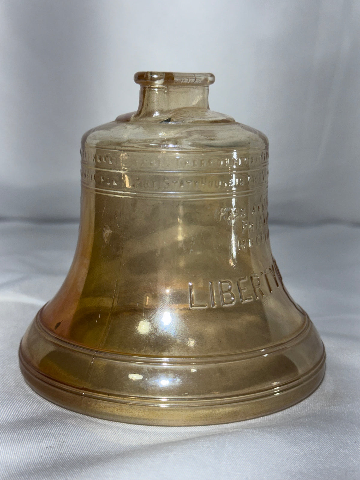 Vintage Marigold Carnival Glass Liberty Bell Bank – 1976 Bicentennial Era