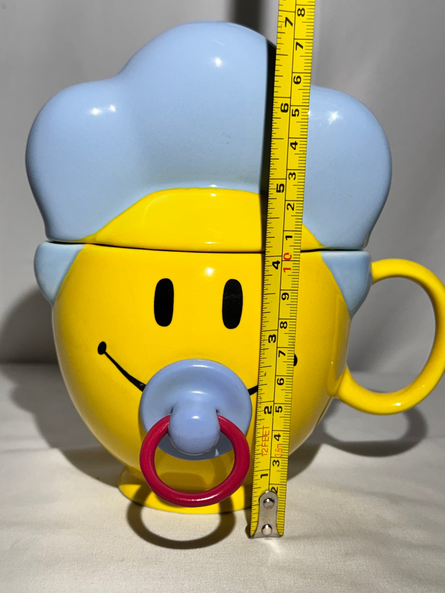 Teleflora Smiley Face Baby Ceramic Mug with Lid – “Happy Baby Boy” Collectible