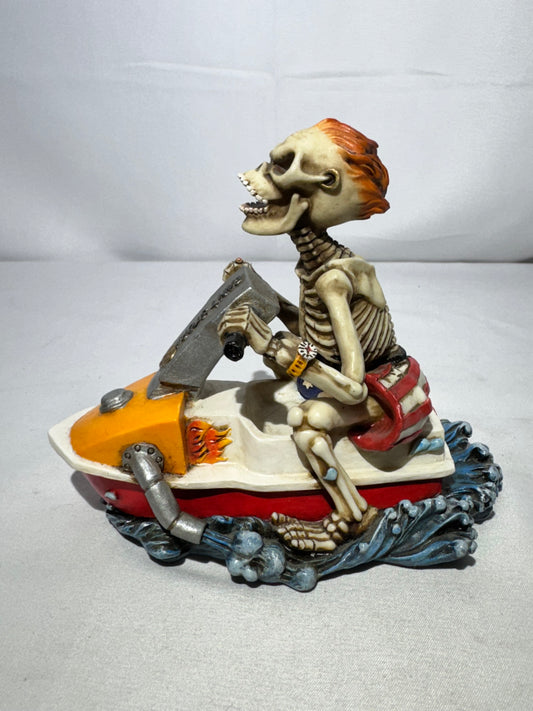 Summit Collection Skeleton “Can’t Stop” Jet Ski Figurine – American Flag Swim Shorts