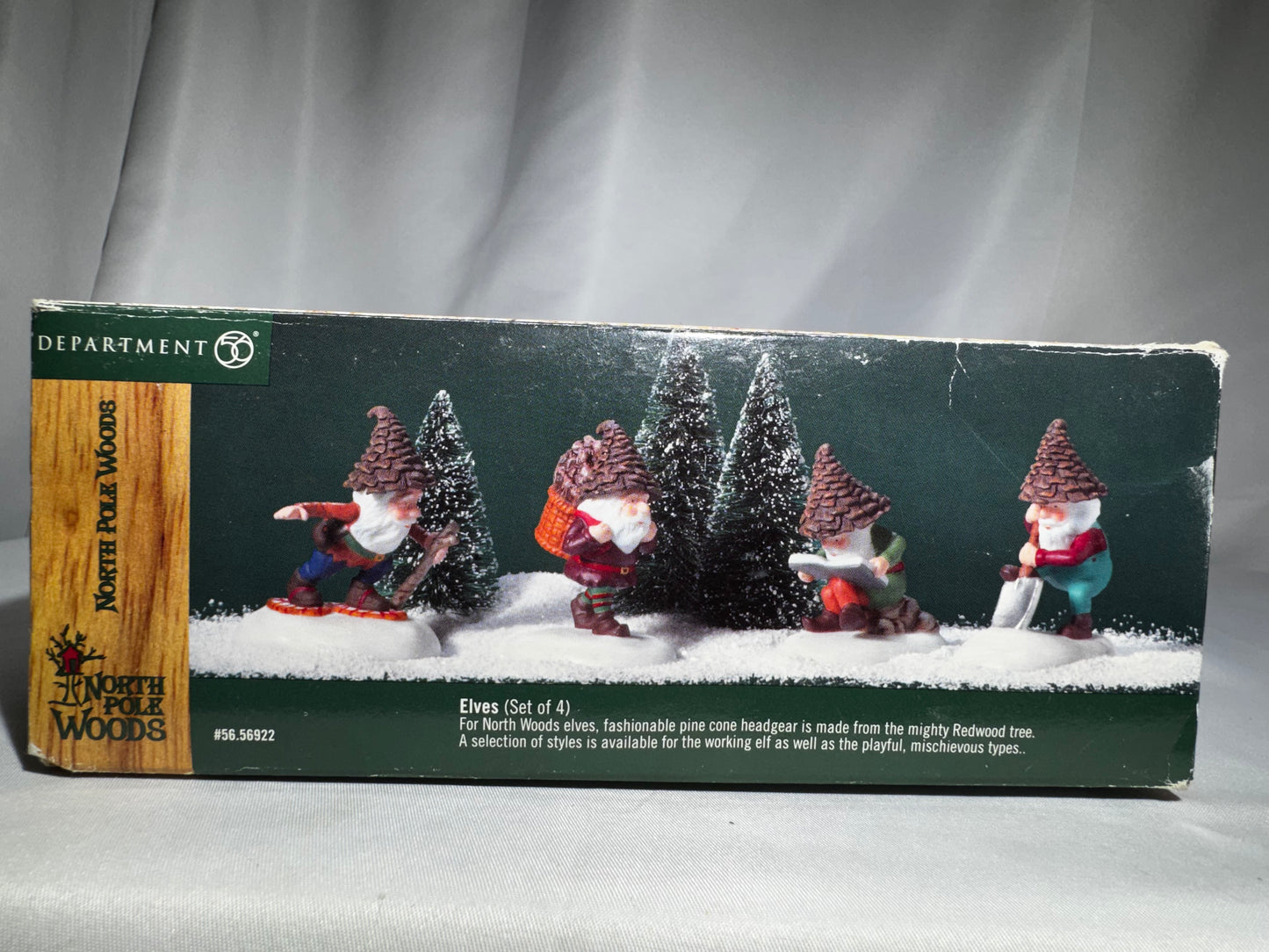 Department 56 North Pole Woods Elves #56.56922 Retired Village Accessory Set READ