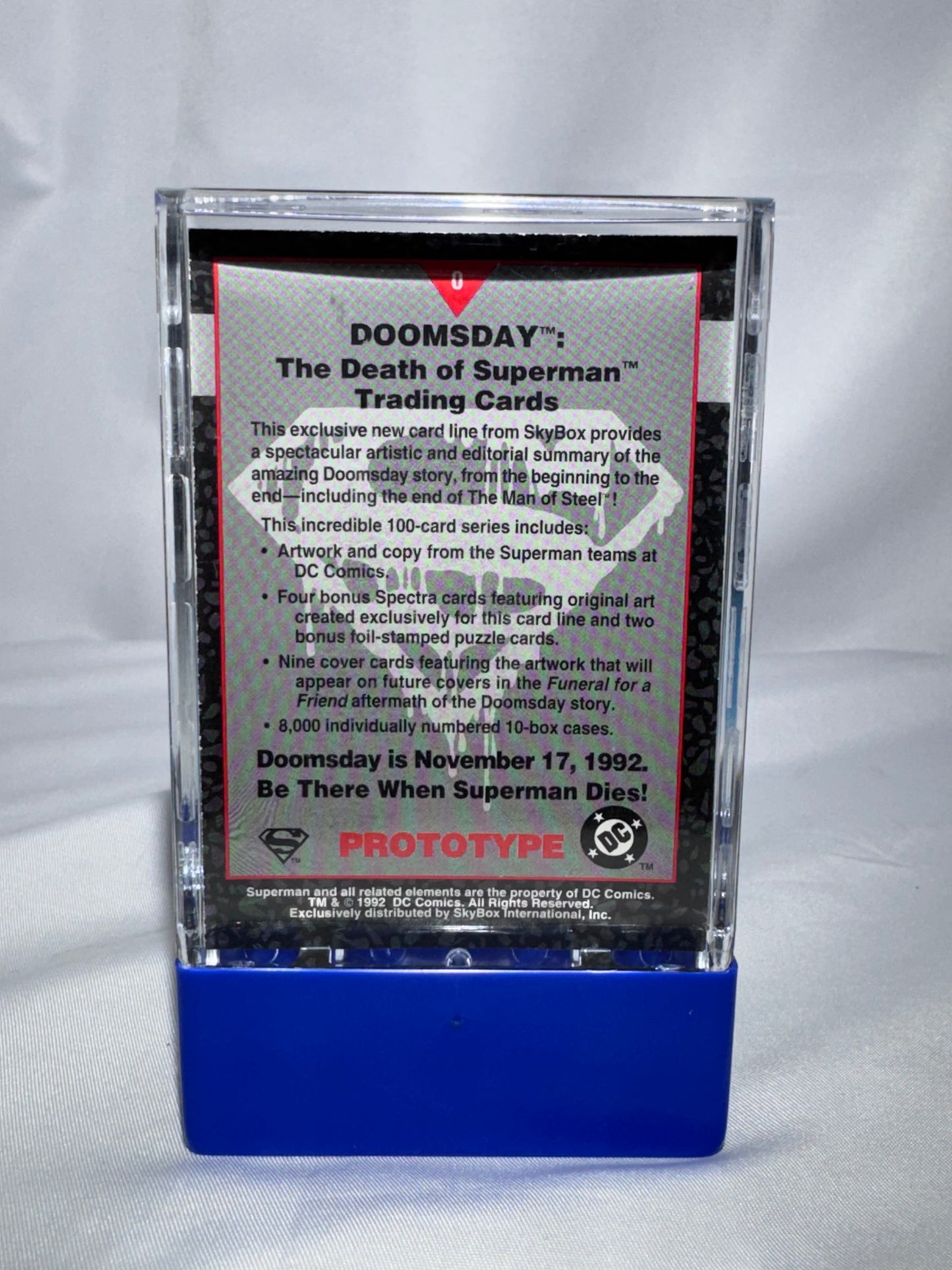 1992 SkyBox Doomsday: The Death of Superman Prototype #00 Hand-Numbered 1355/1992 — Autographed by Jerry Ordway
