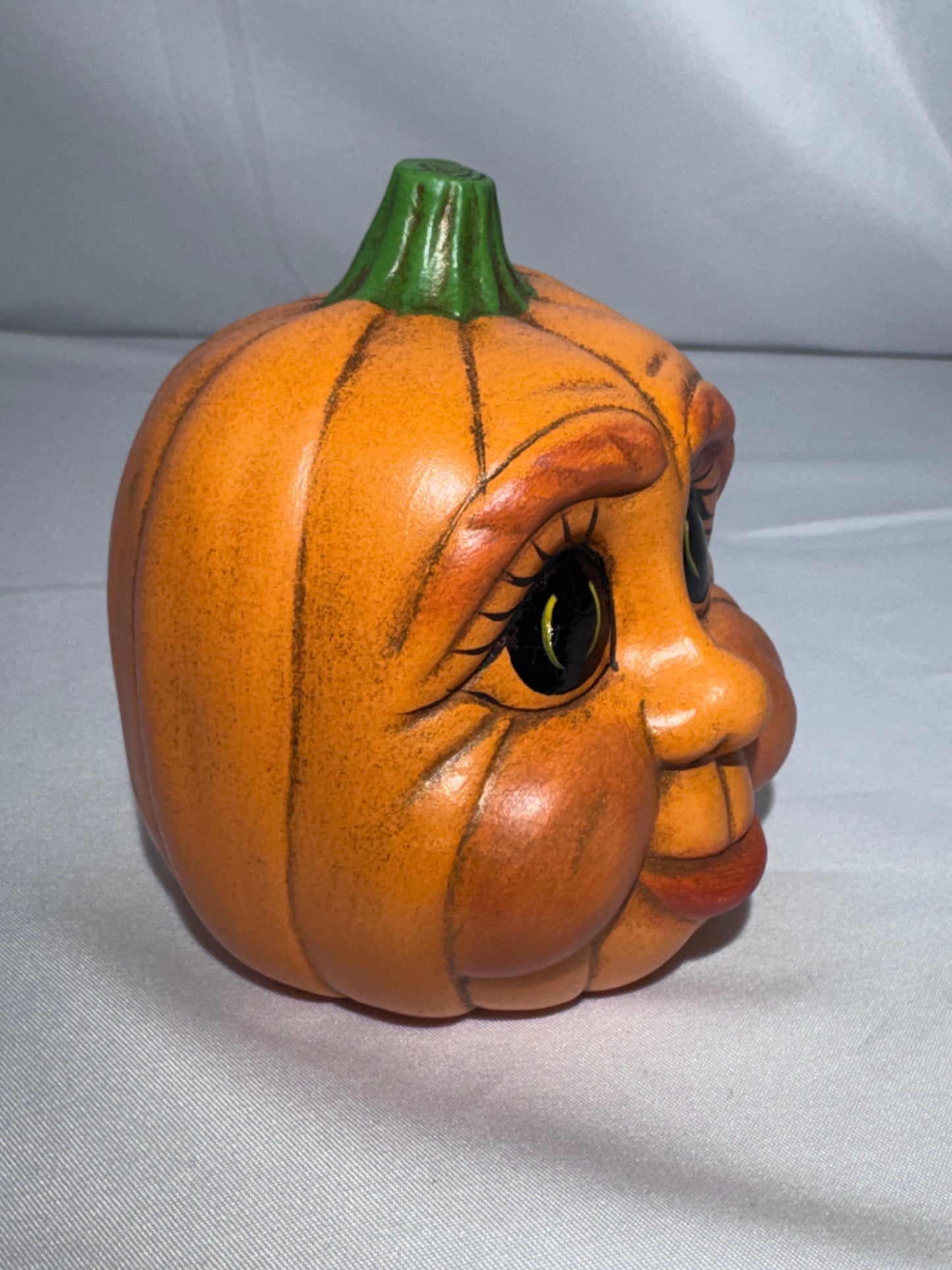 Vintage Hand-Painted Ceramic Anthropomorphic Pumpkin Figurine – CB 1999