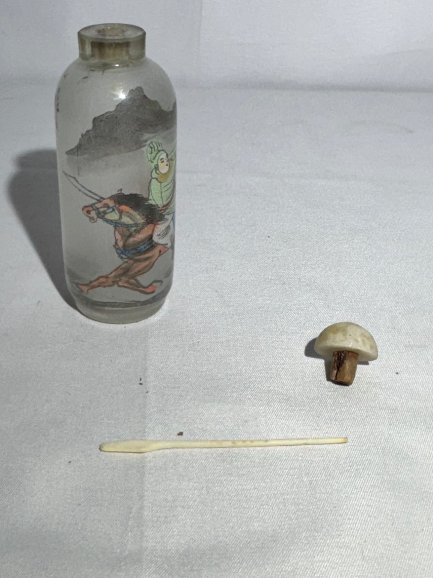 Antique Chinese Inside-Painted Snuff Bottle – Warrior on Horseback