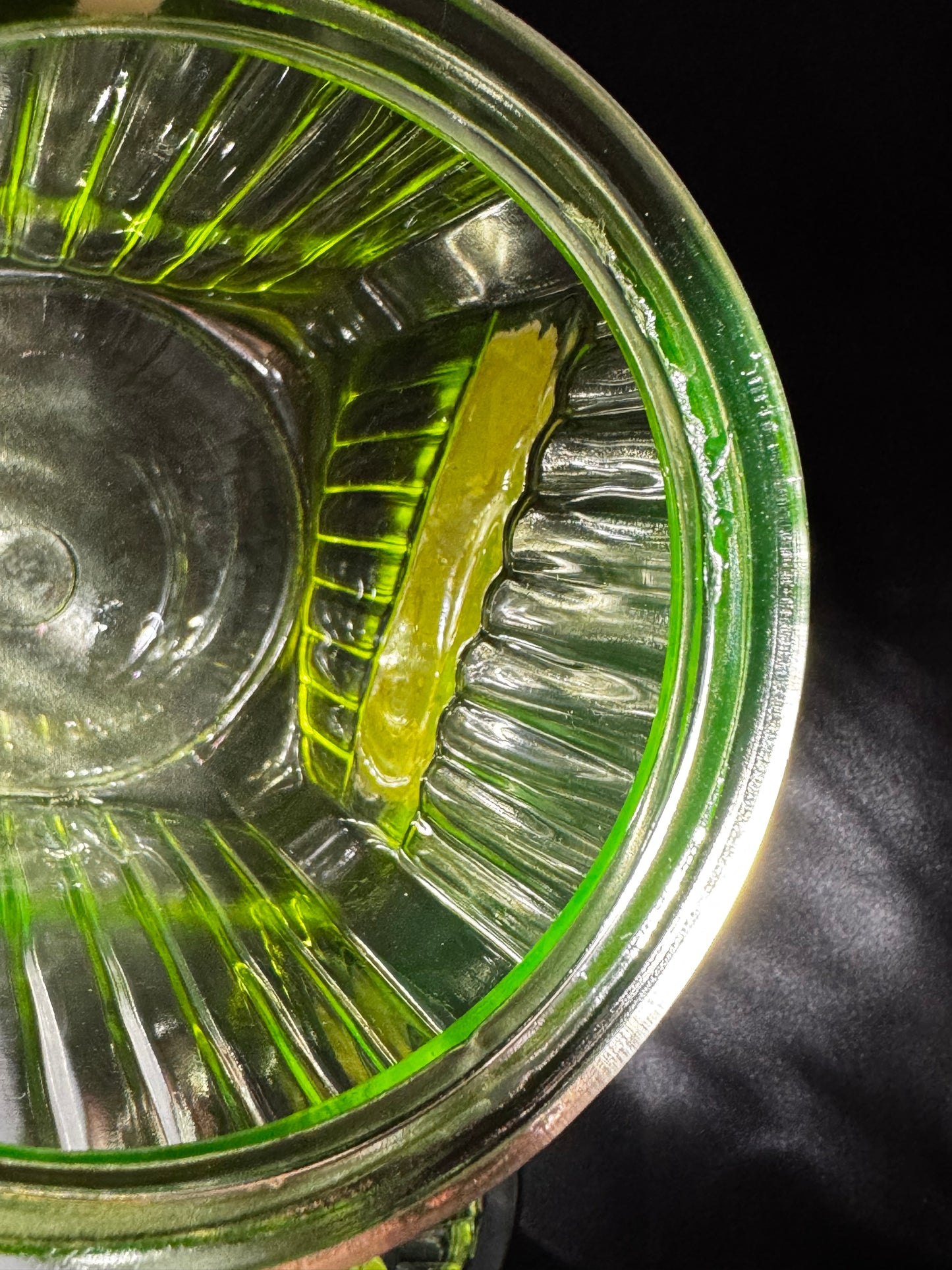 Vintage 1930s Anchor Hocking Uranium Glass “SUGAR” Canister with Original Lid
