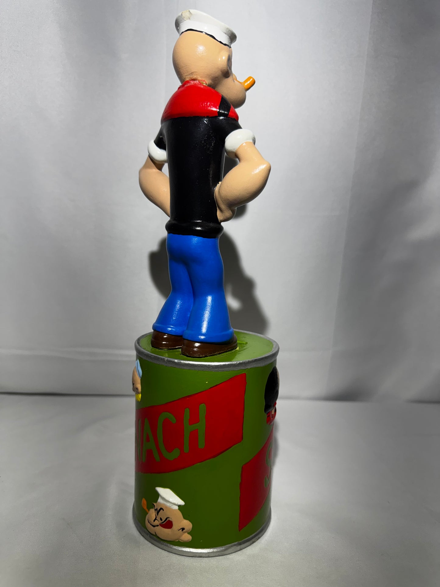 Vintage 1975 Popeye the Sailor Ceramic Bank King Features Spinach Can w/ Stopper