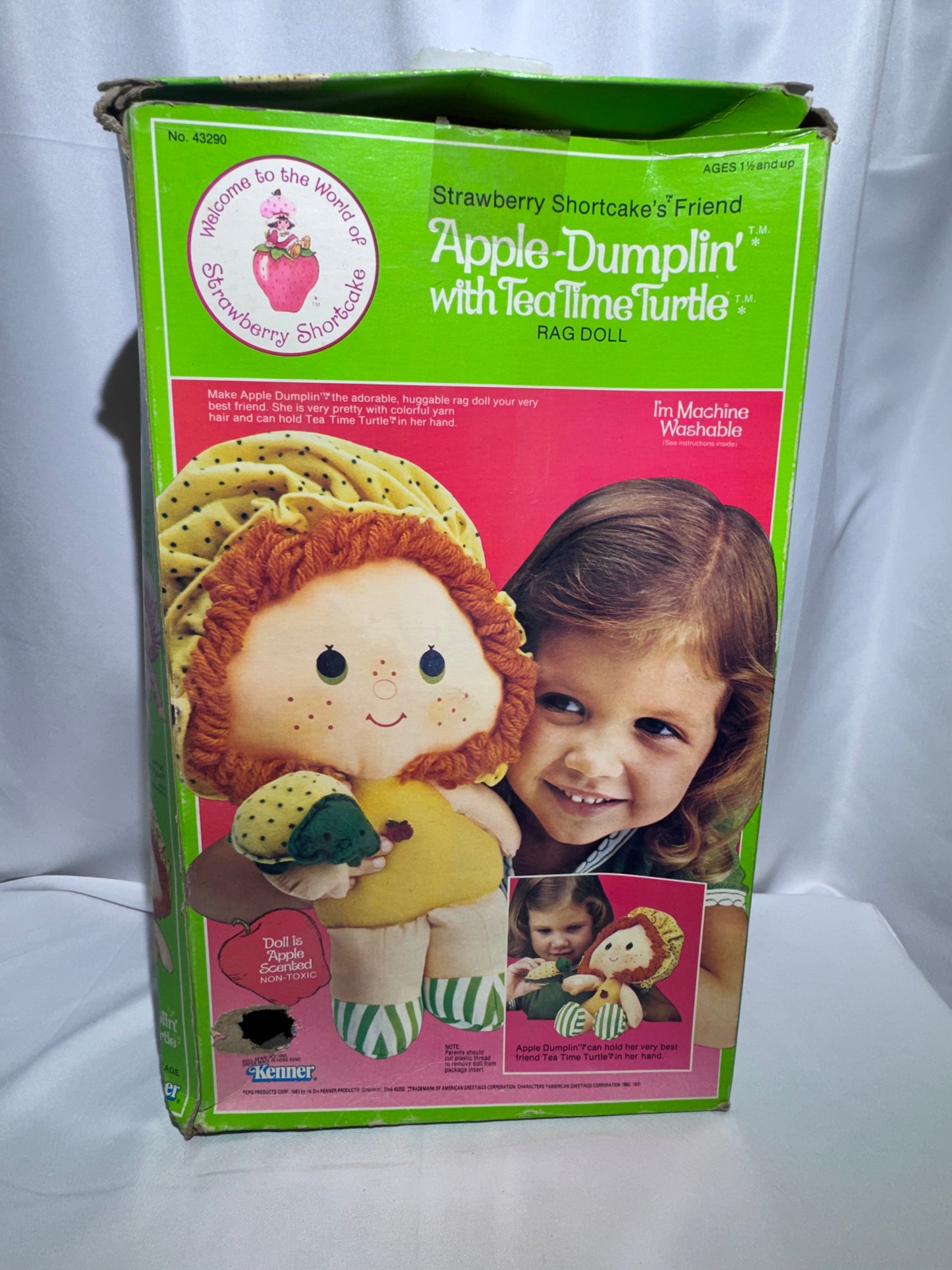 Vintage 1980 Kenner Strawberry Shortcake Apple Dumplin’ Doll w/ Turtle Boxed