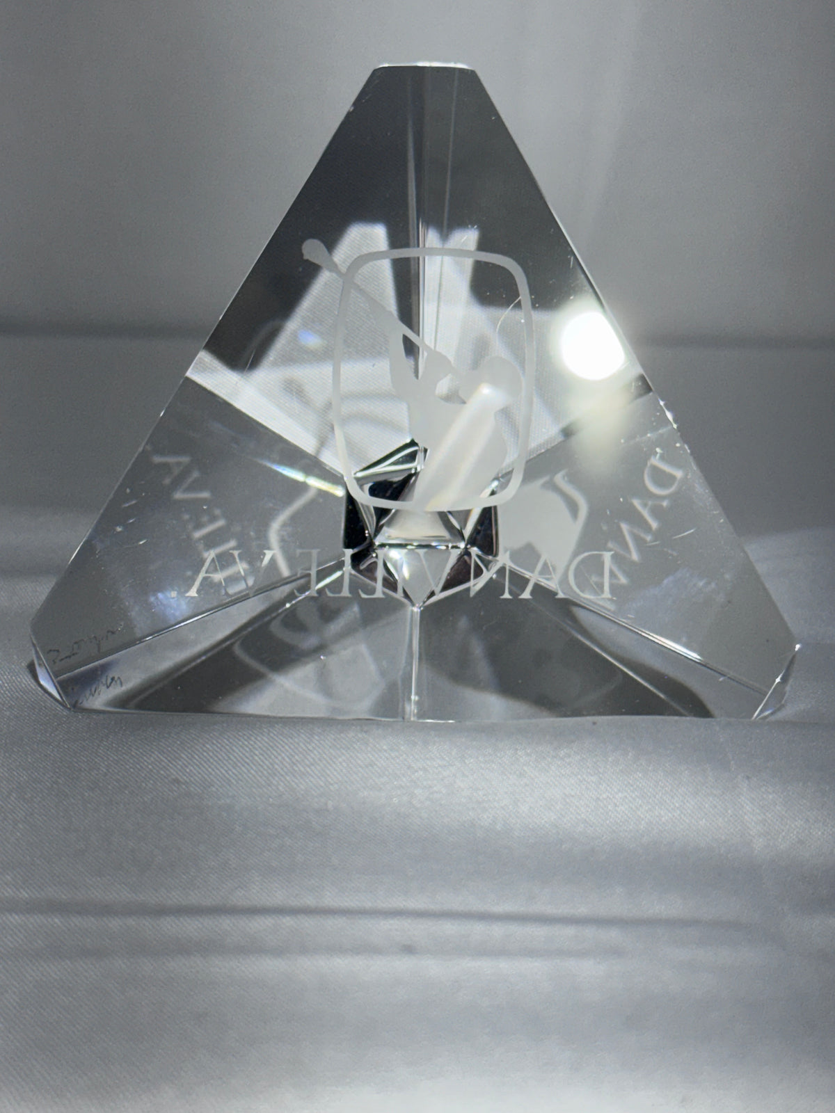 RARE Steuben / Corning Glass Works Diamond Prism – Signed S. Teychenne – Master Engraved Optical Crystal
