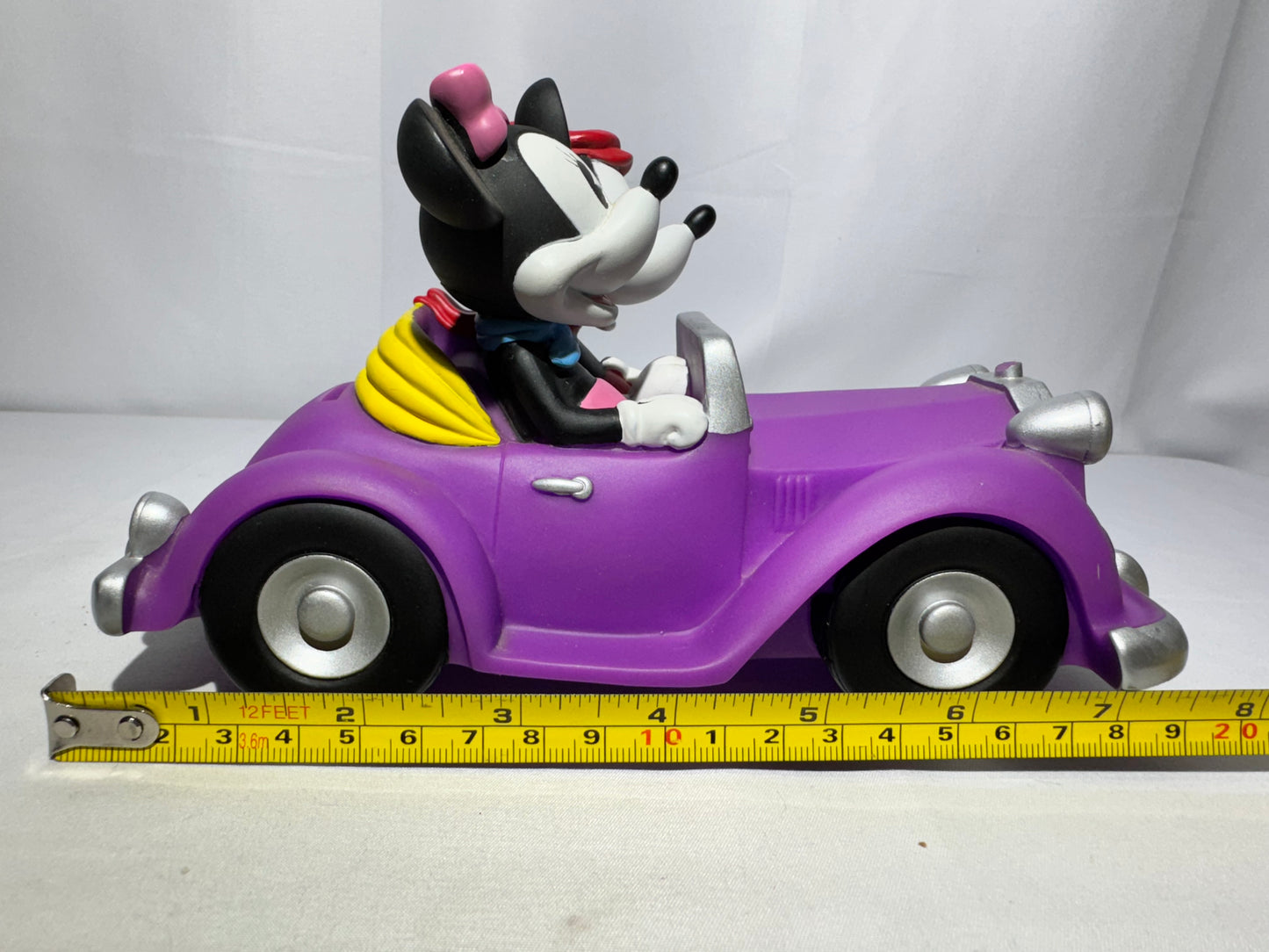 Vintage Mickey & Minnie Mouse Convertible Coin Bank – Classic Purple Car, Original Stopper