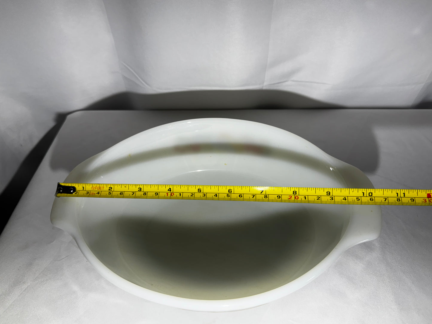 Vintage Anchor Hocking Fire-King Nature’s Bounty 1.5 Qt Milk Glass Casserole Dish