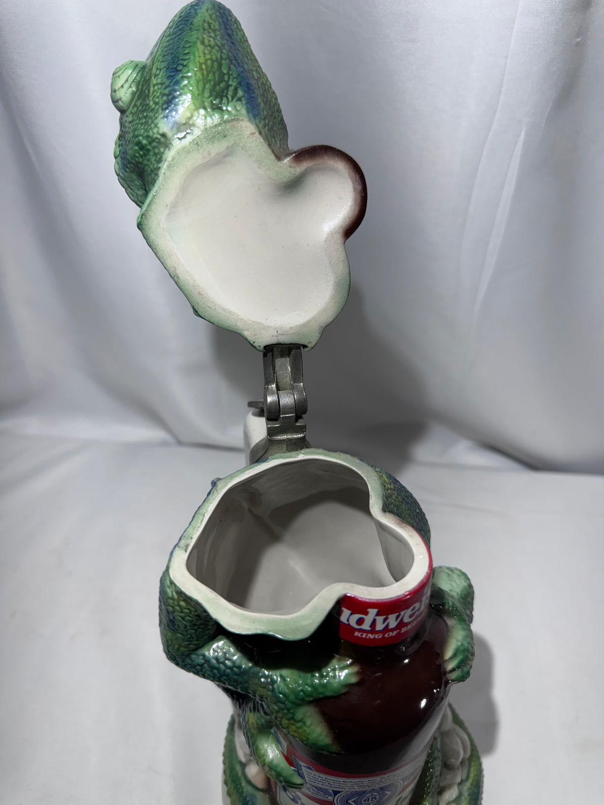Vintage 1997 Budweiser Louie the Lizard Character Stein CS344 – Ceramarte Brazil – Boxed