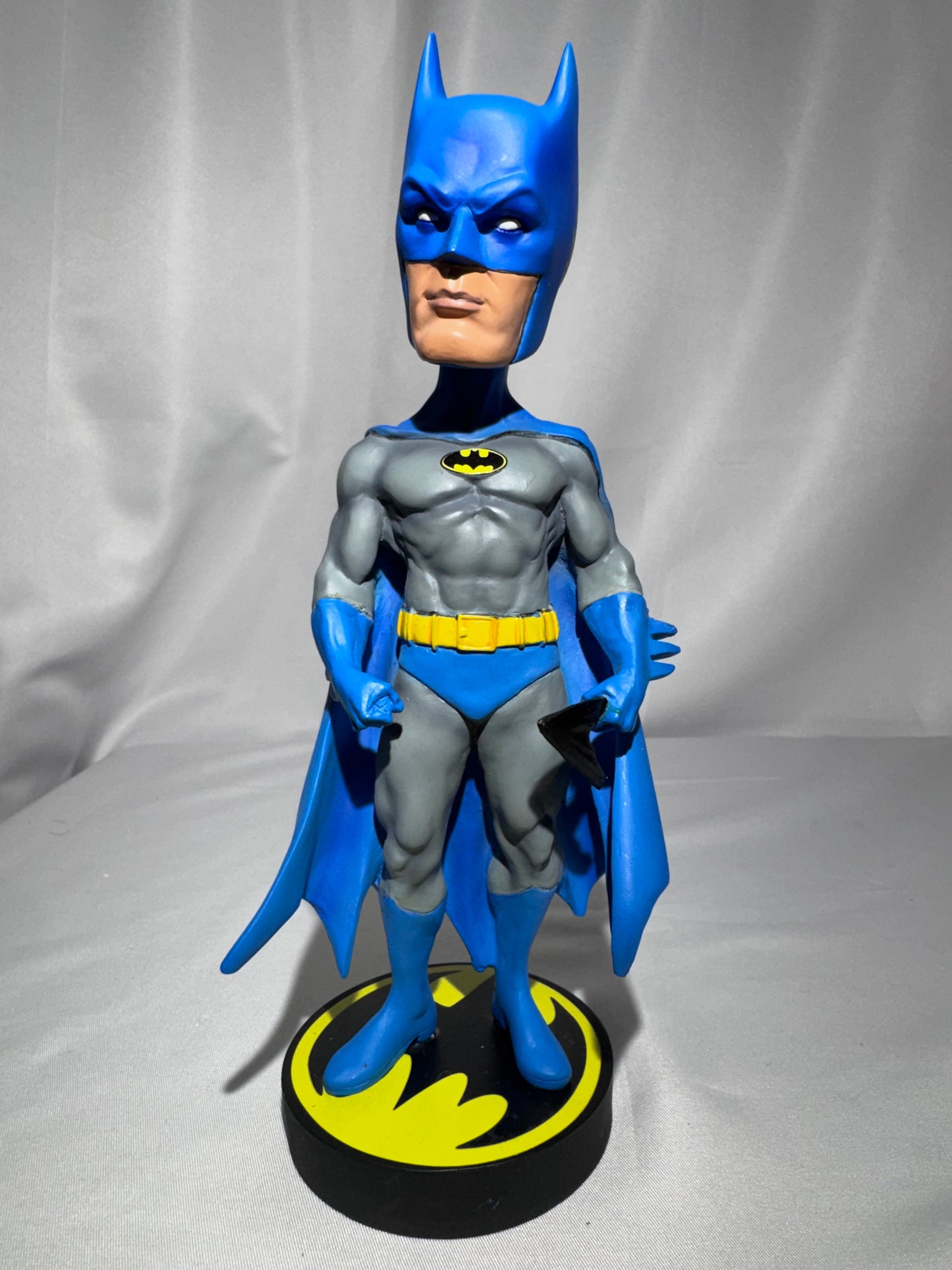 NECA DC Originals Batman Head Knocker 8” Bobblehead Blue Gray Suit Resin