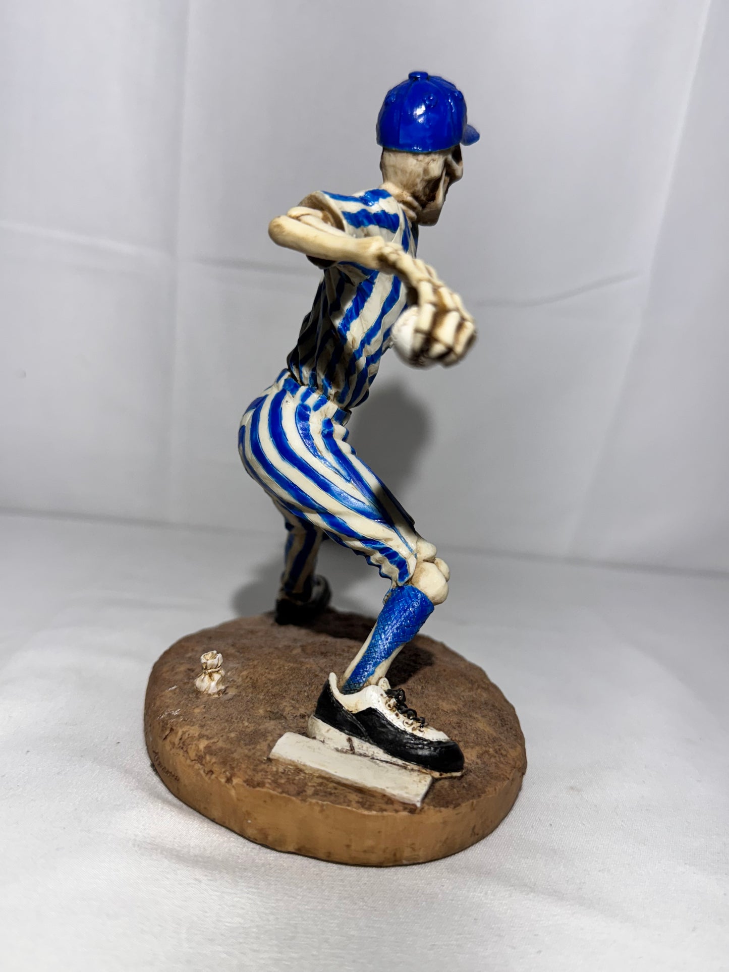 Summit Collection Skeleton Baseball Pitcher Figurine #84 Blue & White Uniform Sports Collectible 6”