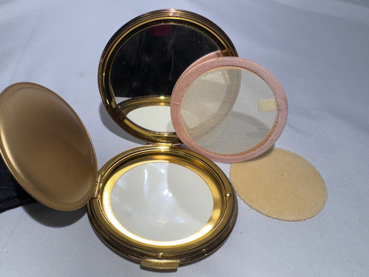 Vintage Stratton Powder Compact – R.M.S. Queen Mary – Circa 1950s – Complete with Travel Pouch