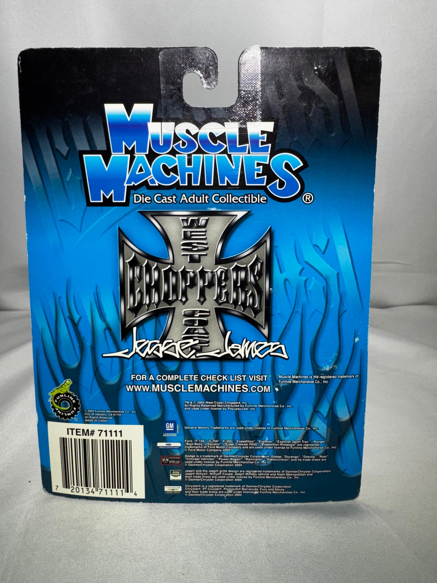 2004 Muscle Machines Jesse James West Coast Choppers Chevy Coupe 1:64 Diecast Olive Drab