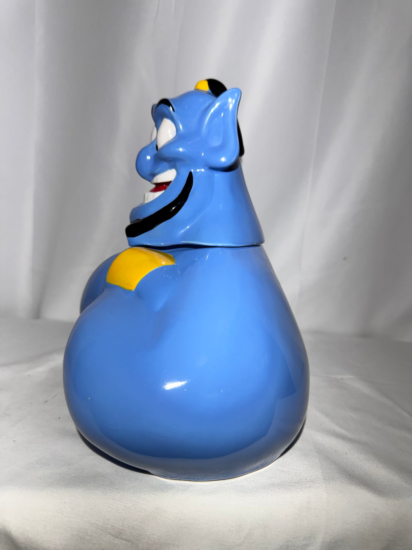 Vintage Disney Aladdin Genie Ceramic Cookie Jar Bust Thailand 10”