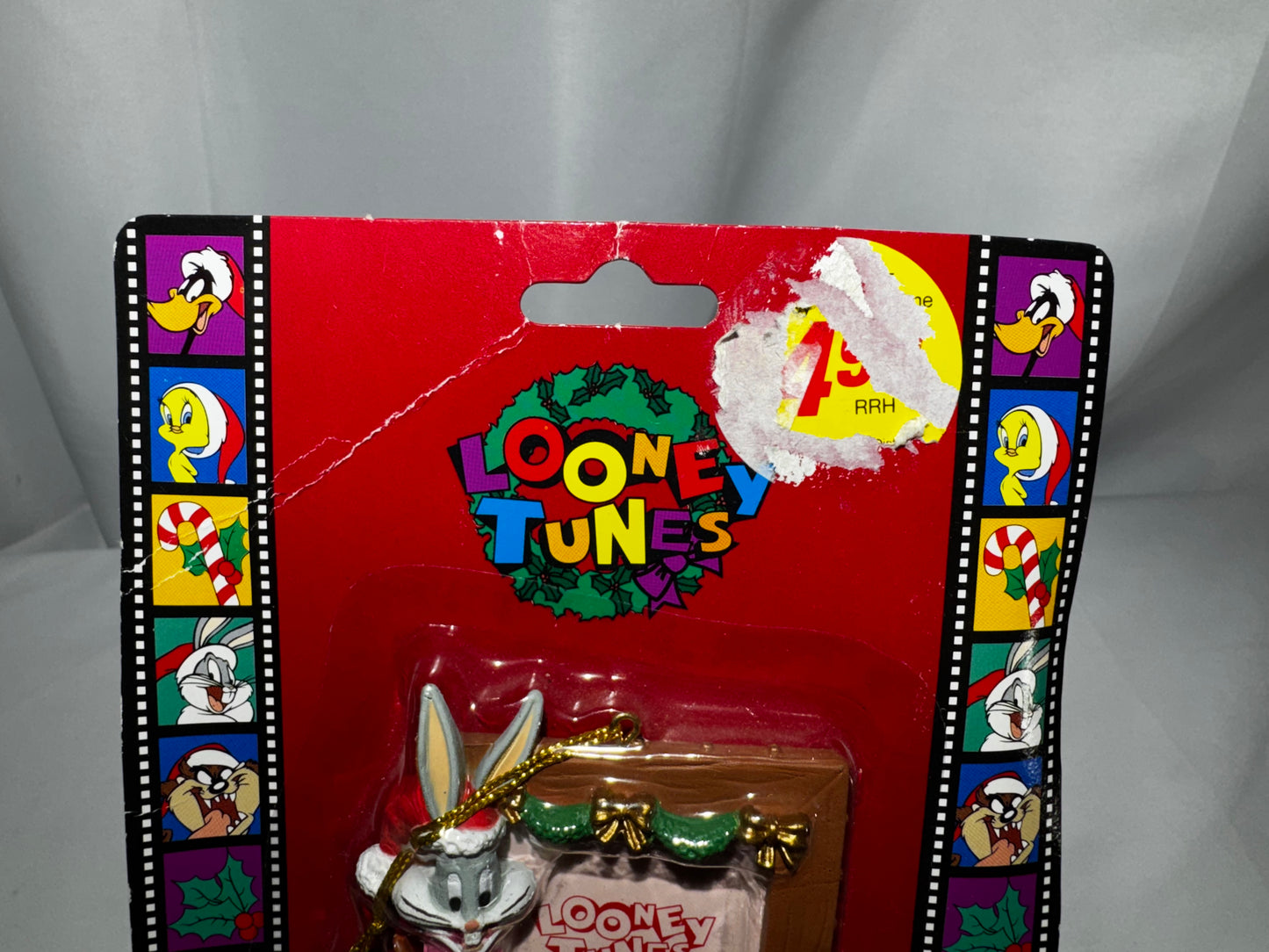 1997 Looney Tunes Bugs Bunny Picture Frame Ornament Magnet Matrix Resin Christmas 3.75”