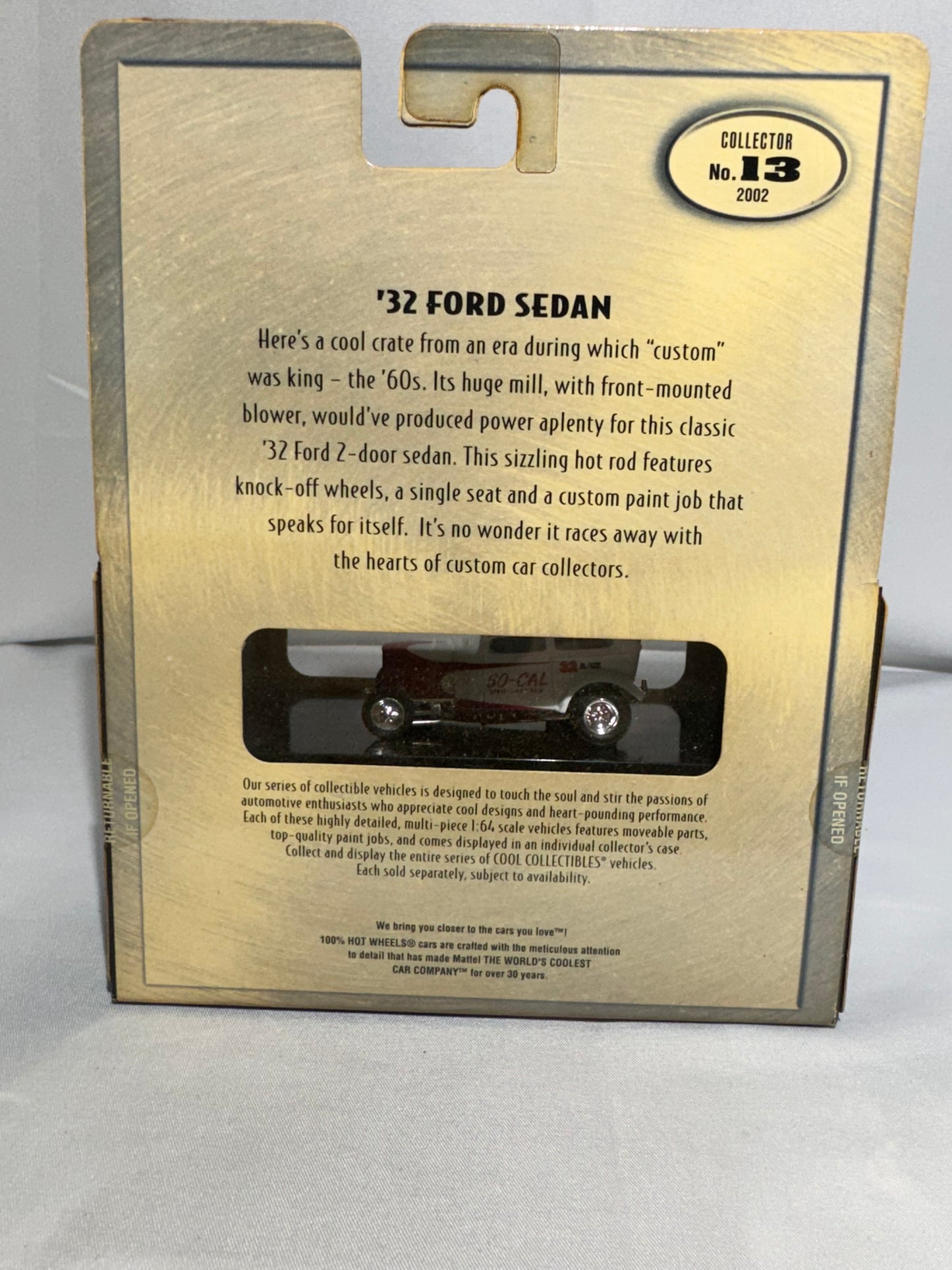 Hot Wheels 1932 Ford Sedan – SoCal Speed Shop Team Red & White Limited Edition Diecast (Mattel)